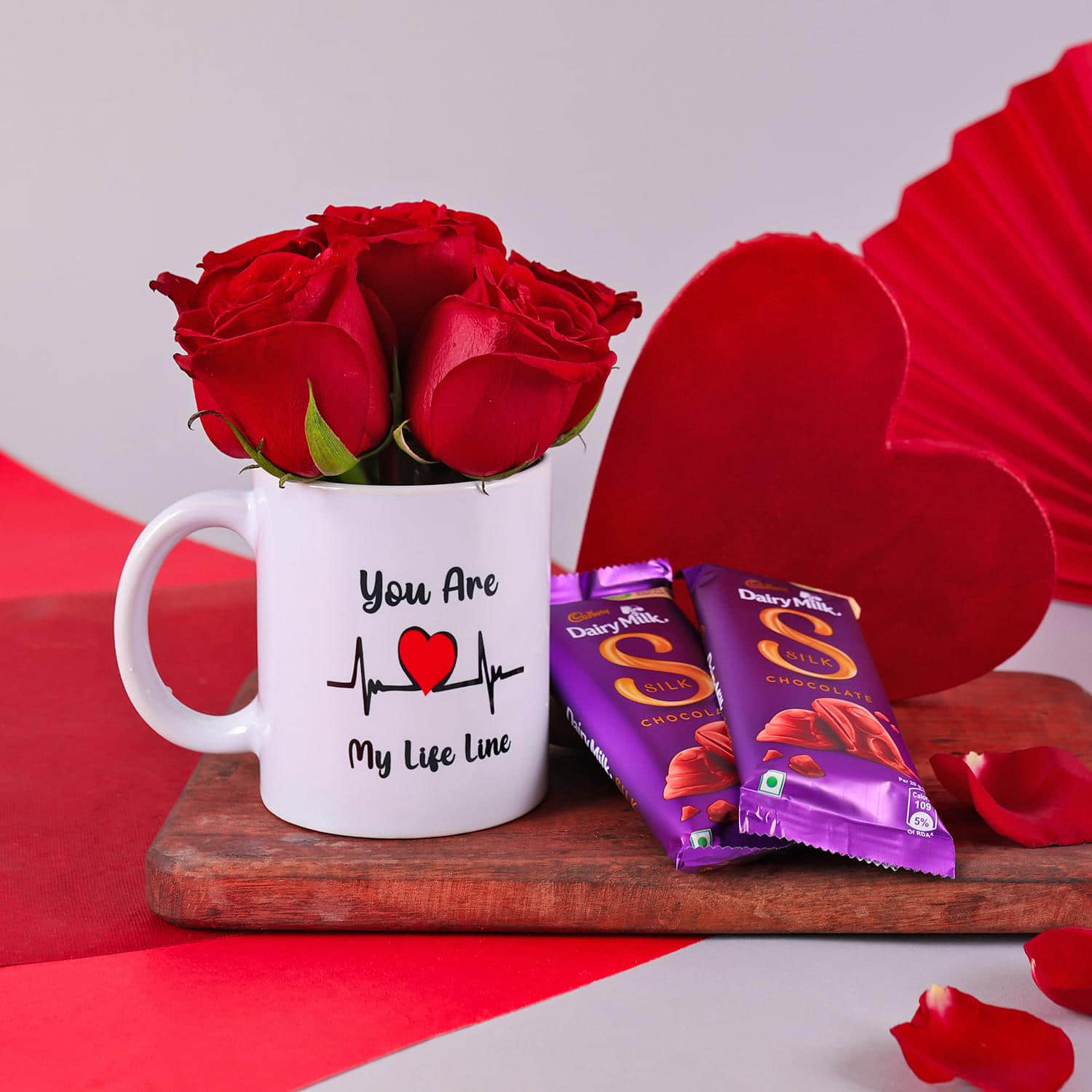6 Red Roses With Mug And Chocolate |