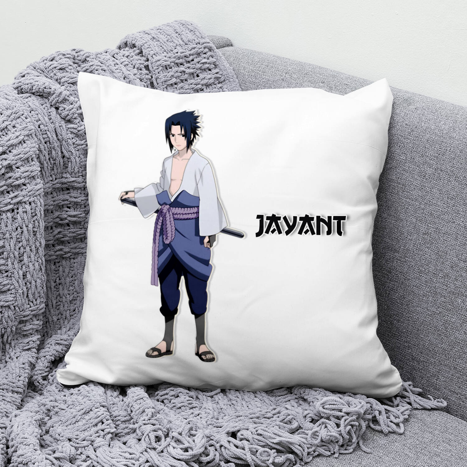 Personalised Sasuke Soft Cushion |