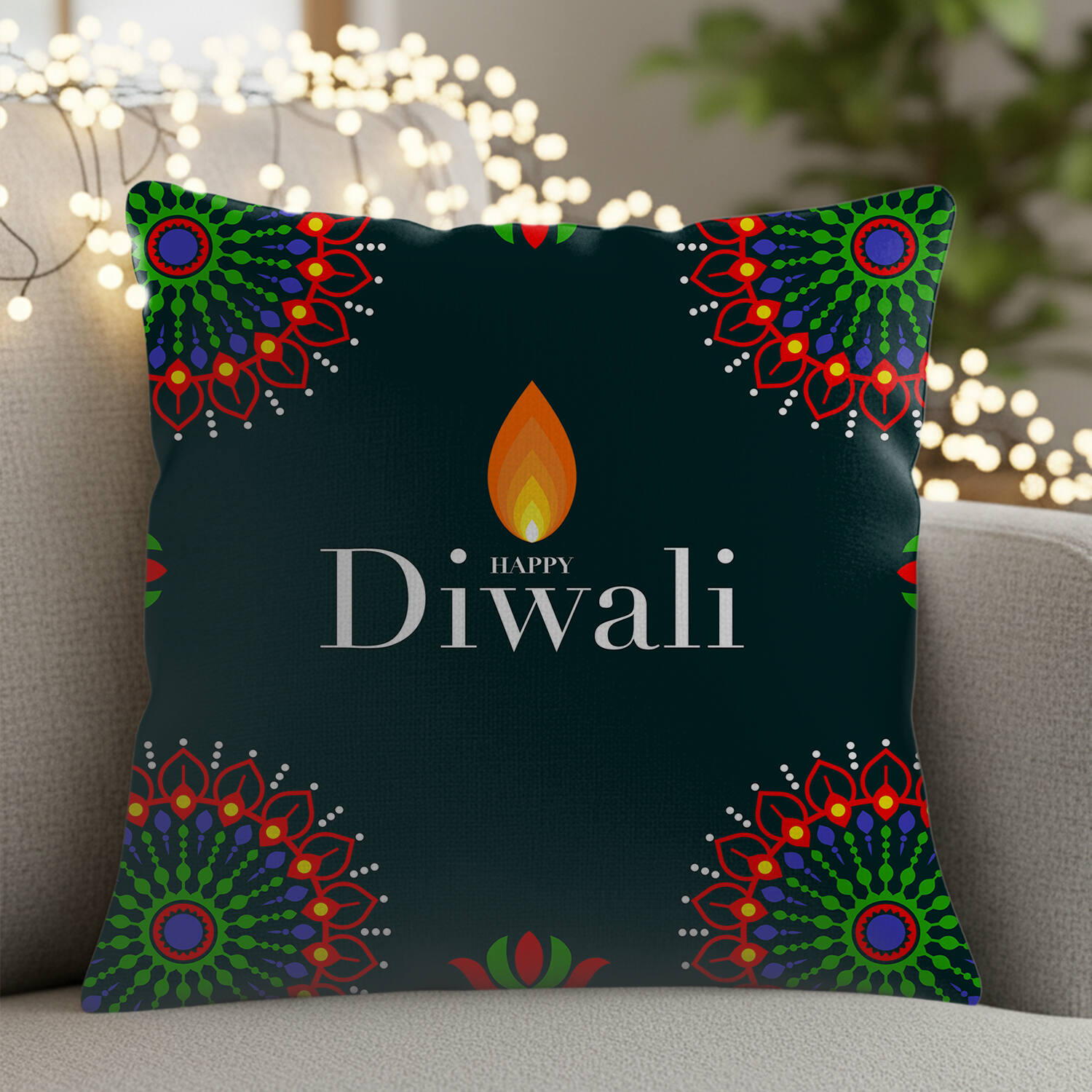 Happy Vibes Diwali Cushion |