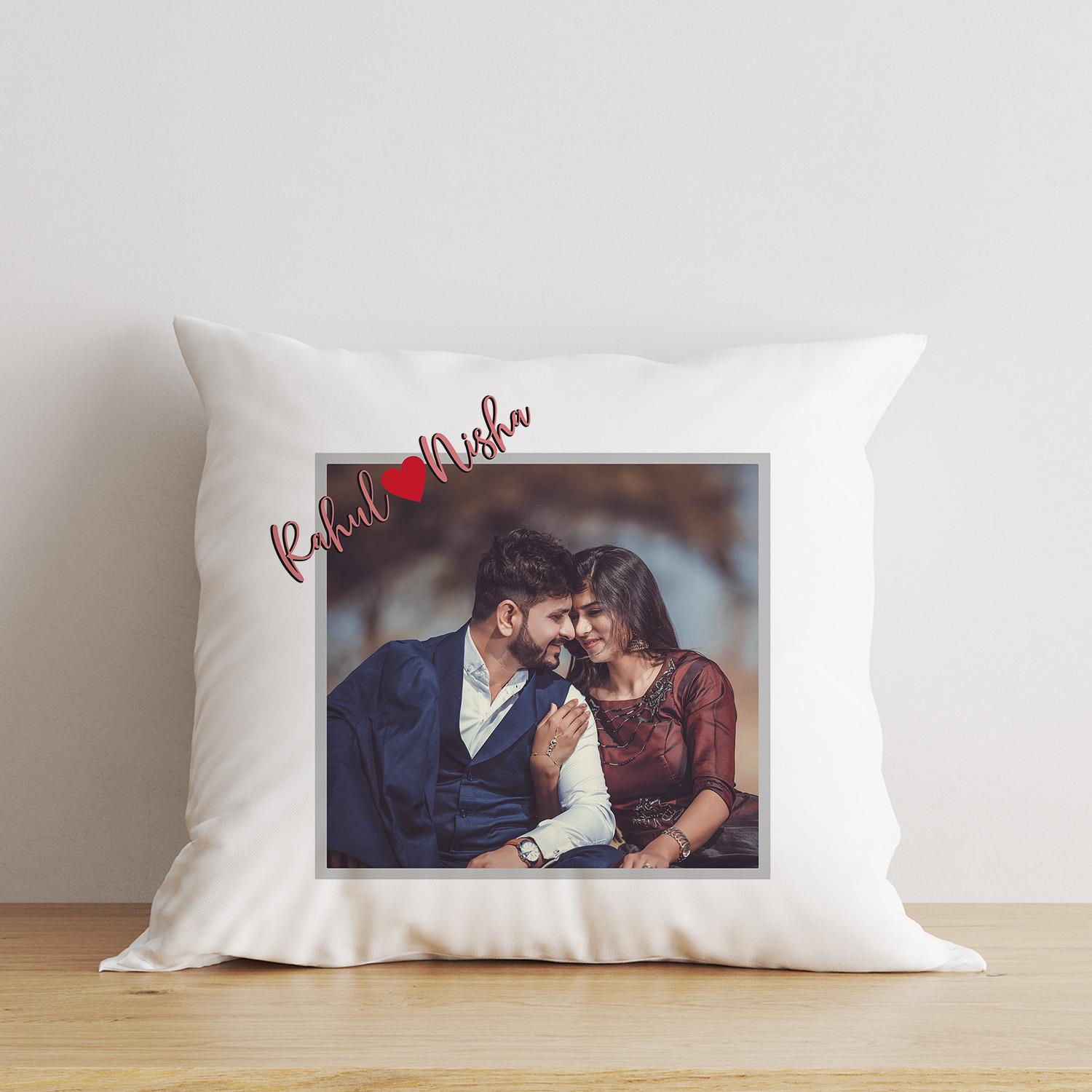 Lovely Couple Personalized Cushion 16 Inches |