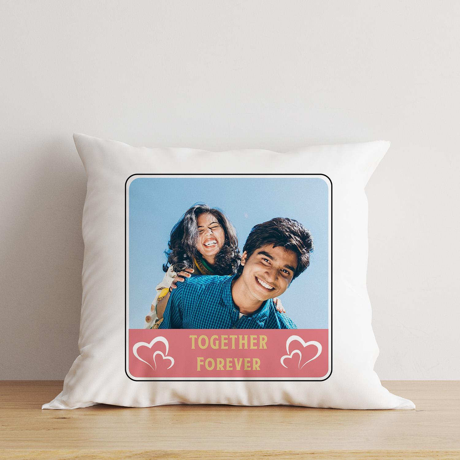 Forever Couple Personalized Photo Cushion 16 Inches |