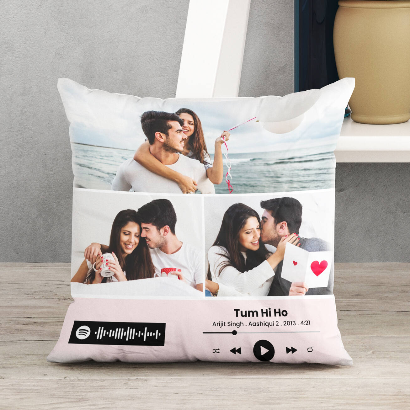 Perfect Personalised Photos And Spotify Cushion |