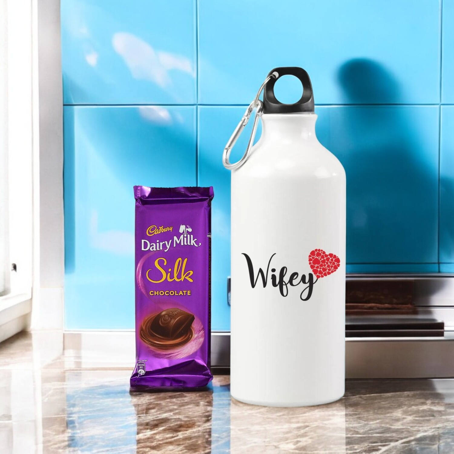 Personalised Valentines Wifey Bottle Gift Set |