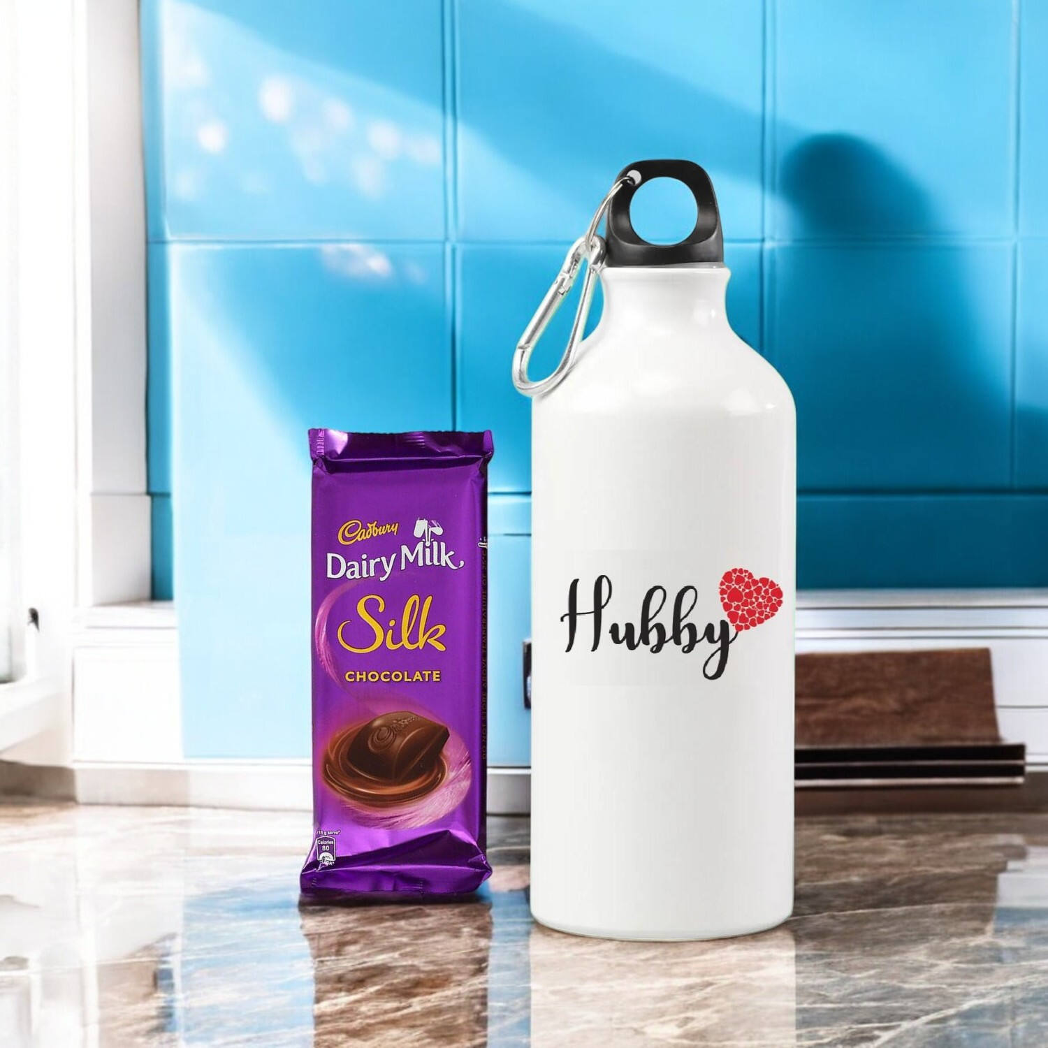 Personalized Valentine Hubby Bottle Chocolate Duo |