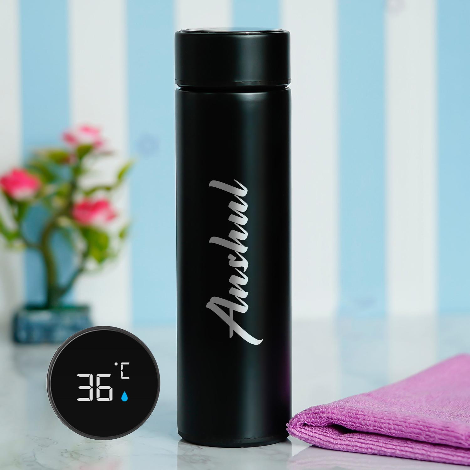 Personalised Led Temperature Bottle For Him |