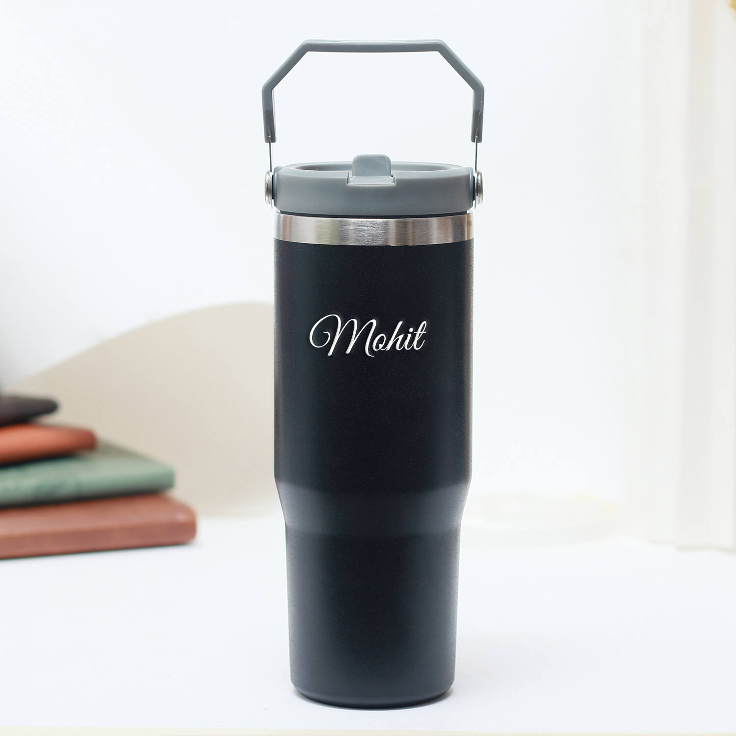 Personalized Insulated Tumbler with Carry Handle Lid |