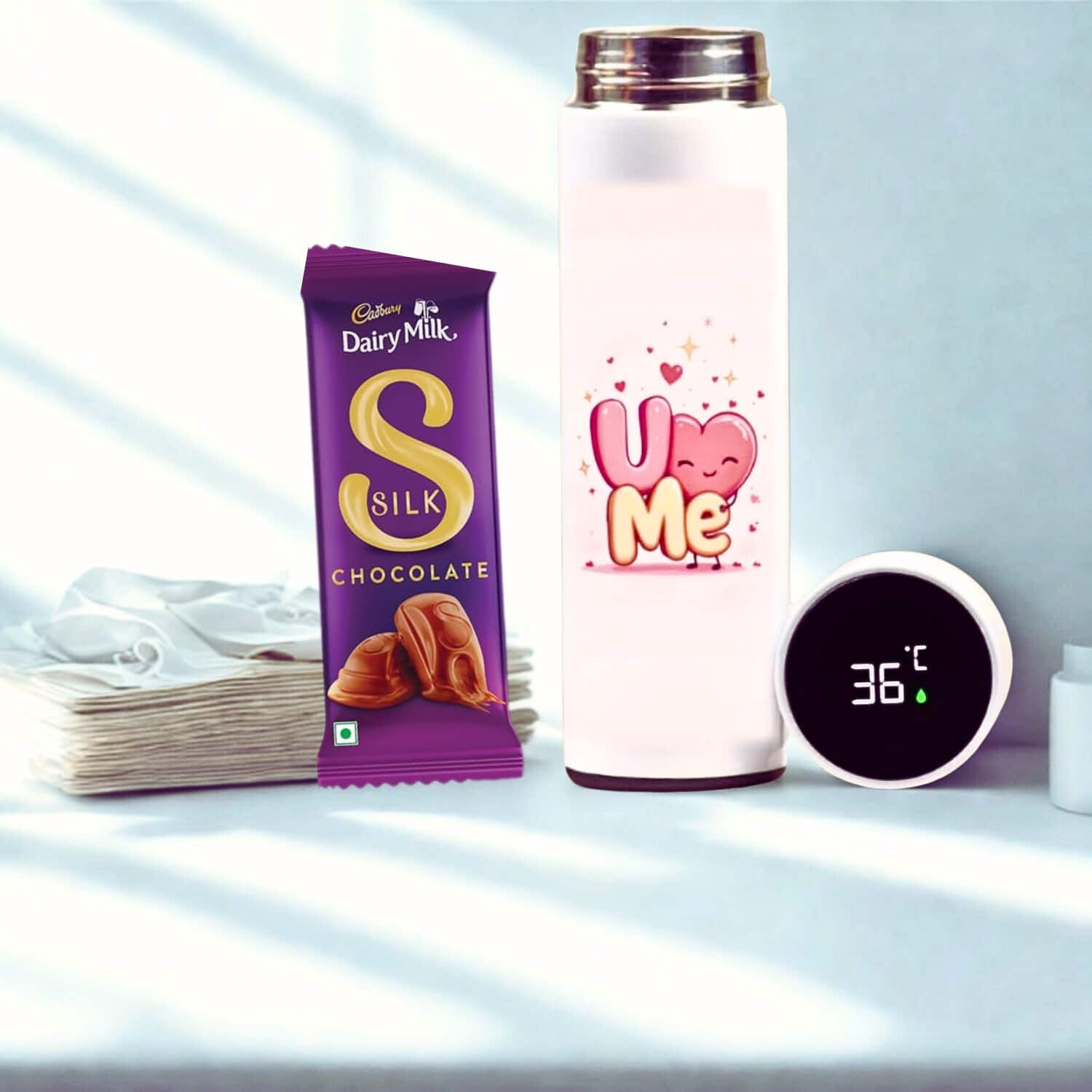 Sweet Combo of Bottle and Chocolate |