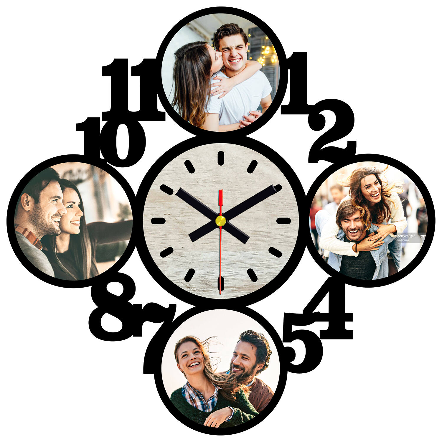 Creative Four Photo Hanging Clock For Girlfriend |