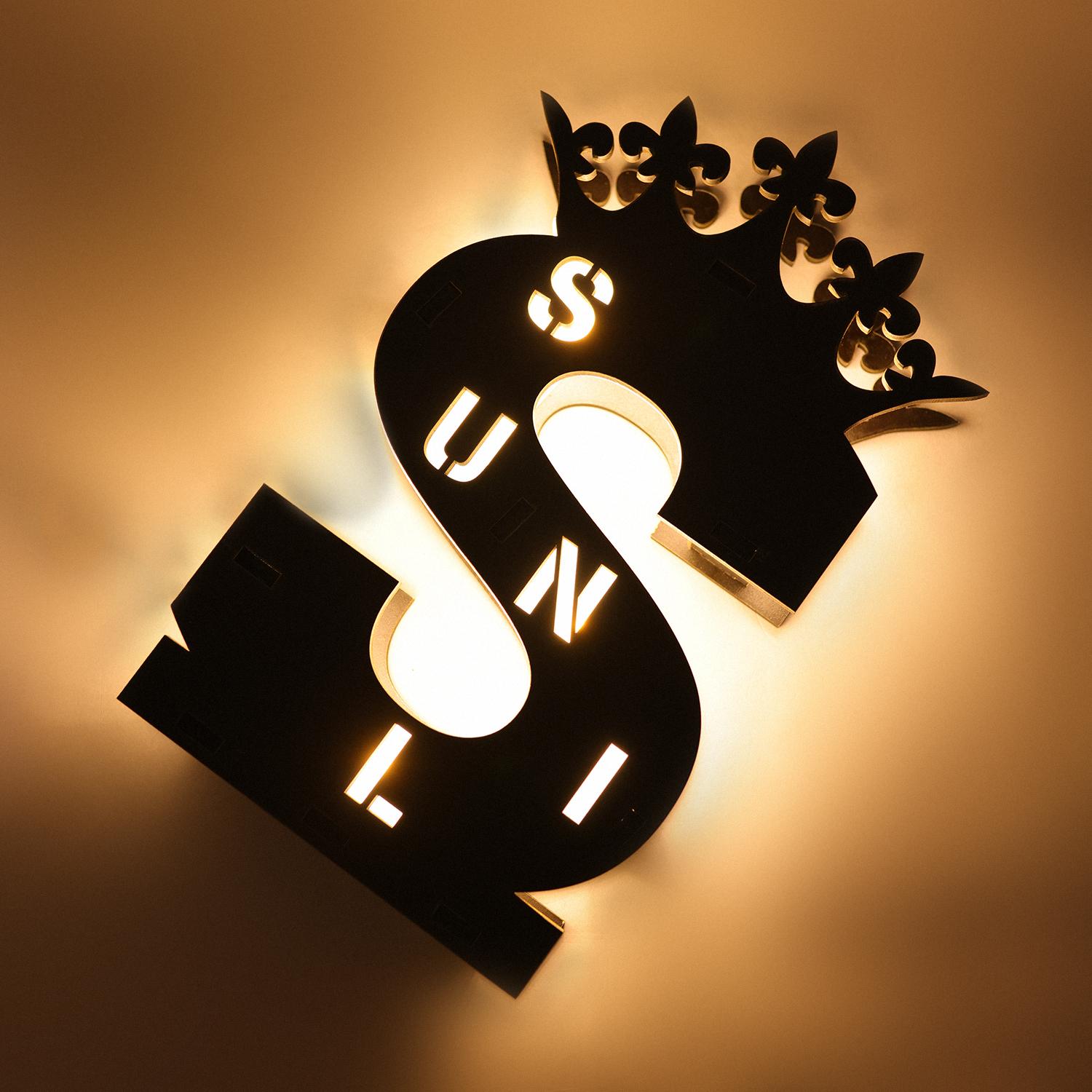 Personalized Glow Wooden Engraved Name Led Lamp |