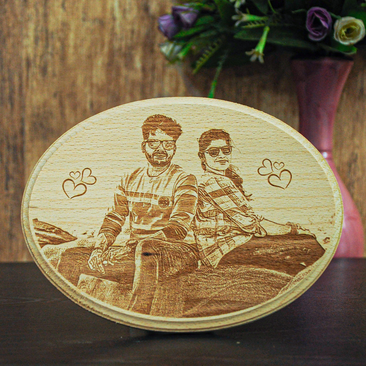 Personalised Oval Shaped Wooden Frame |