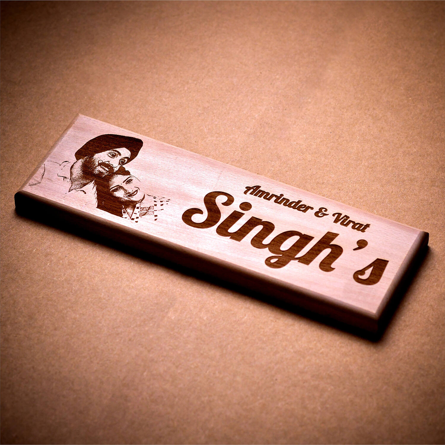 Personalised Wooden Carved Name Plate |