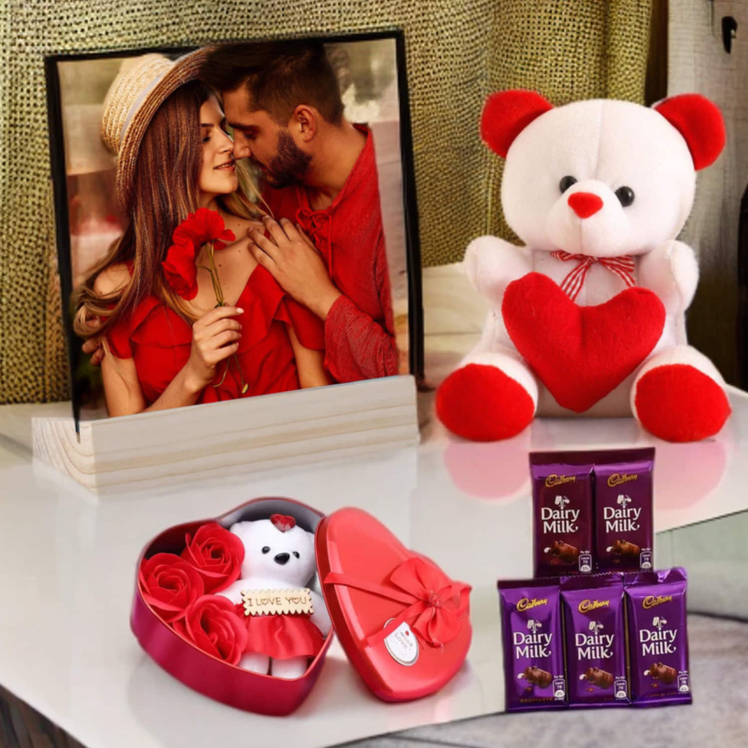 Personalised Frame with Teddy and Chocolates |