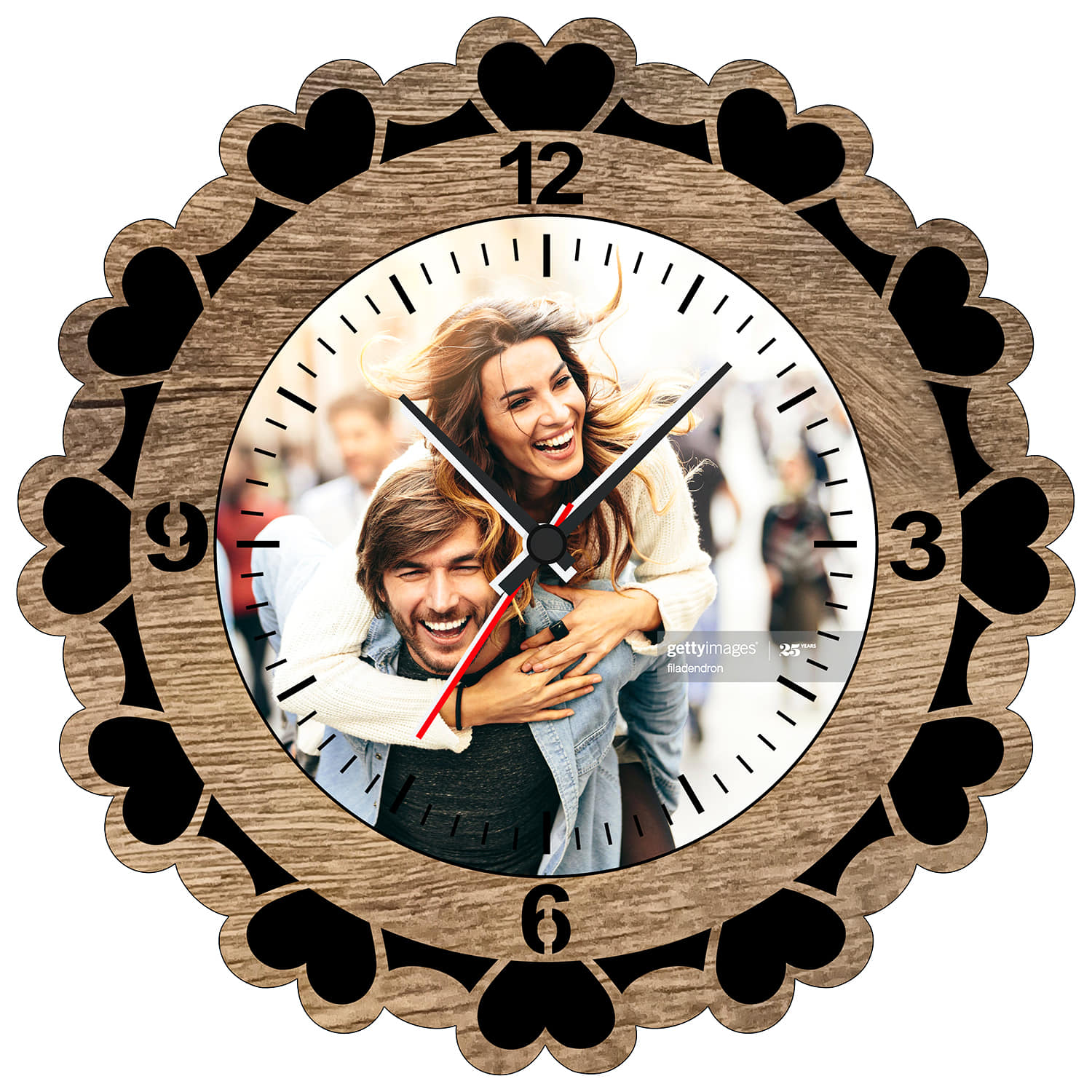 Round Wood Framed Personalized Clock |