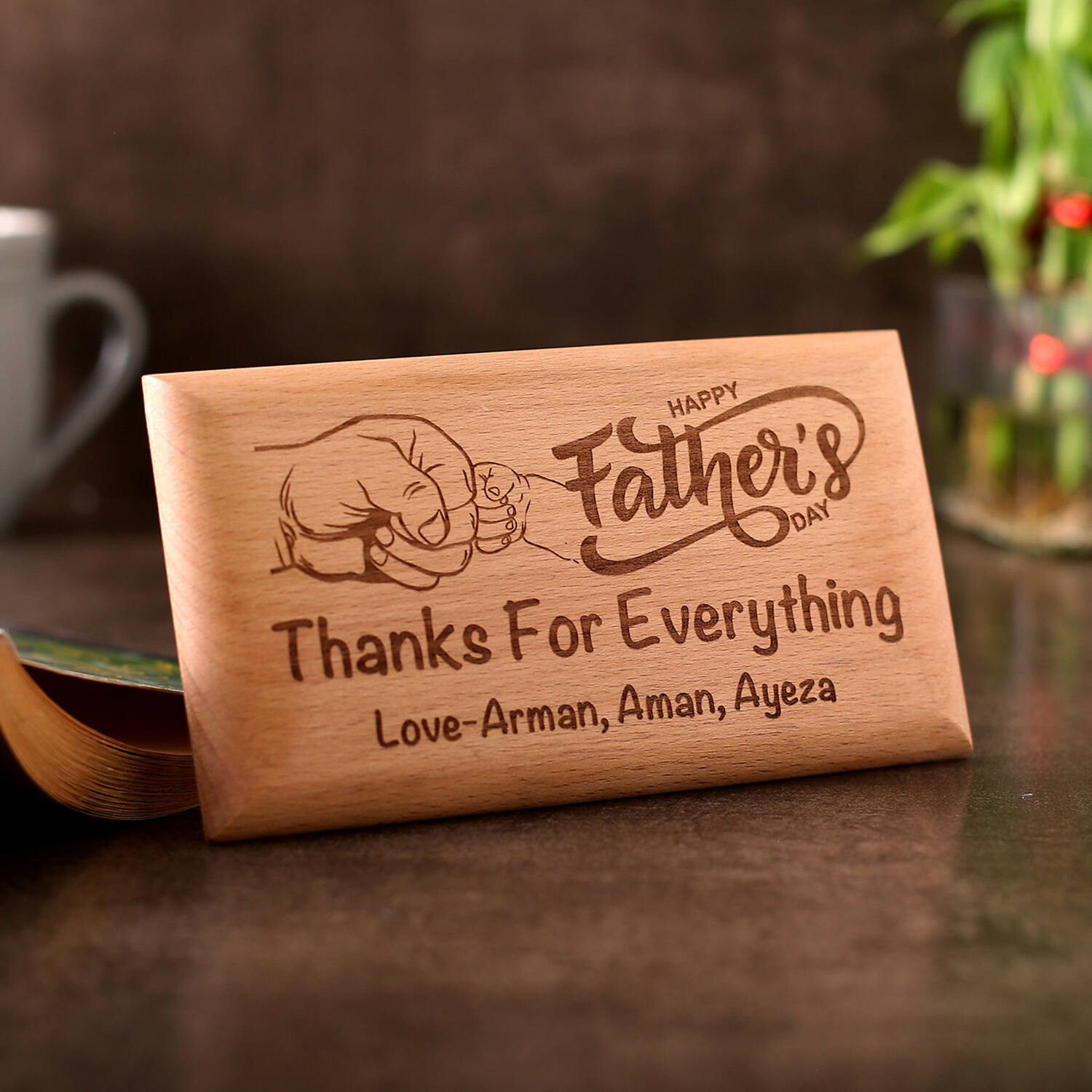 Father Day Engraved  Wooden Plaque |