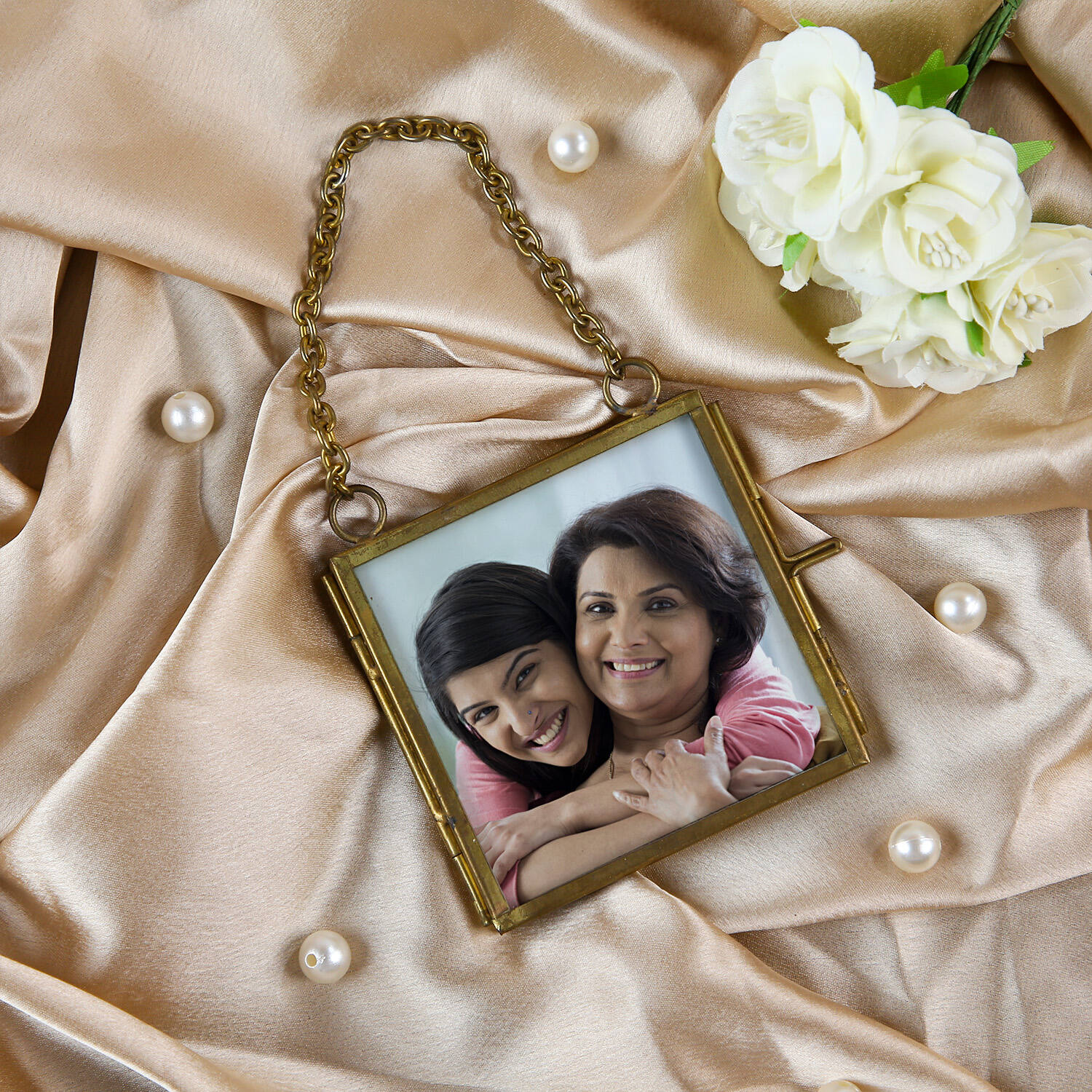 Personalized SquareShaped Brass Picture Frame |