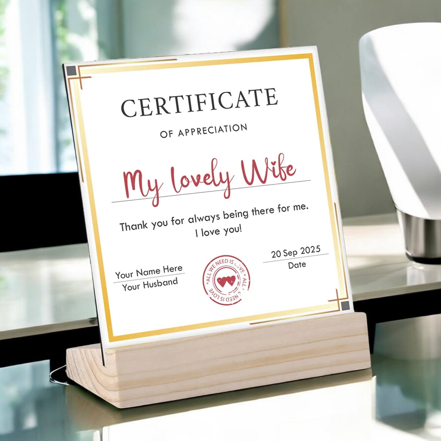 Best Wife Award Gift Frame |