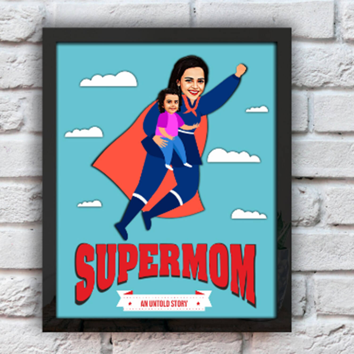 Personalized Flying Super Mom Frame |