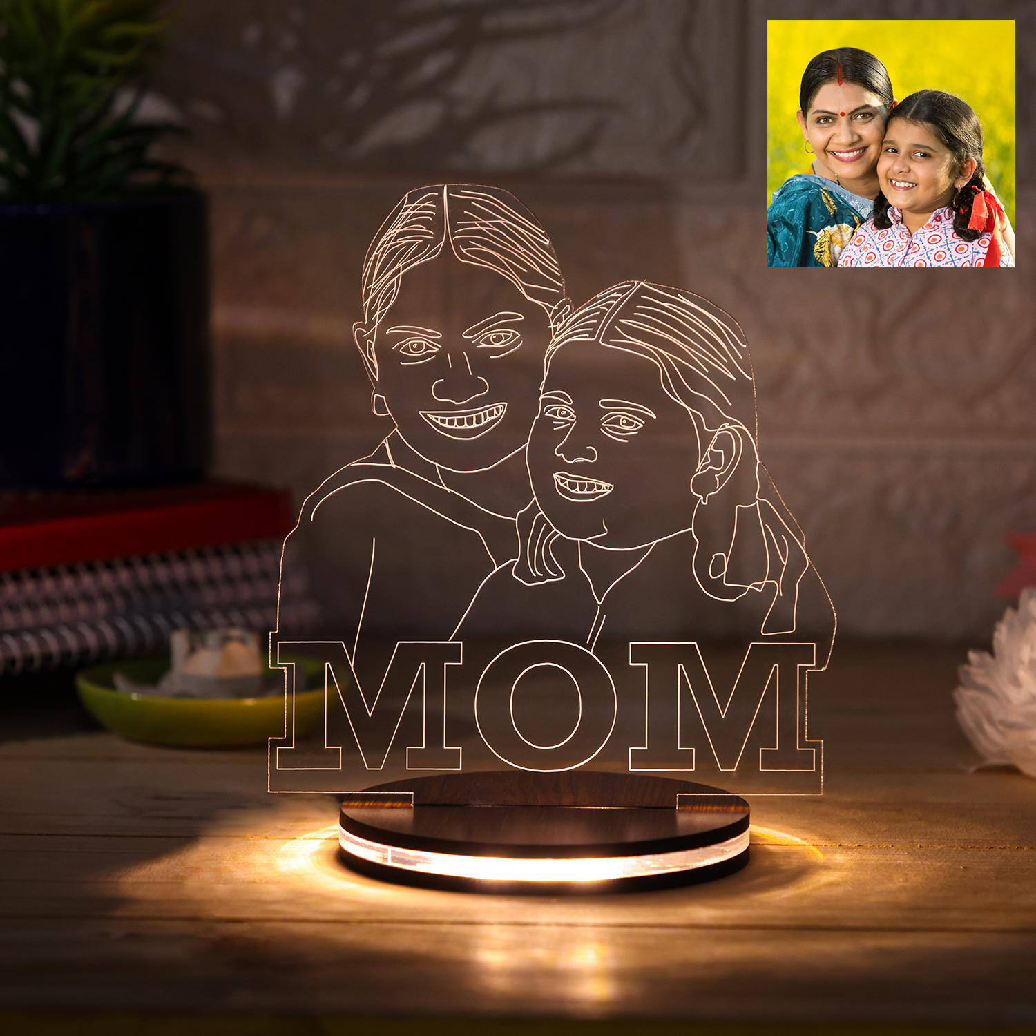 Beautiful Mothers Day Photo Out Line Led |