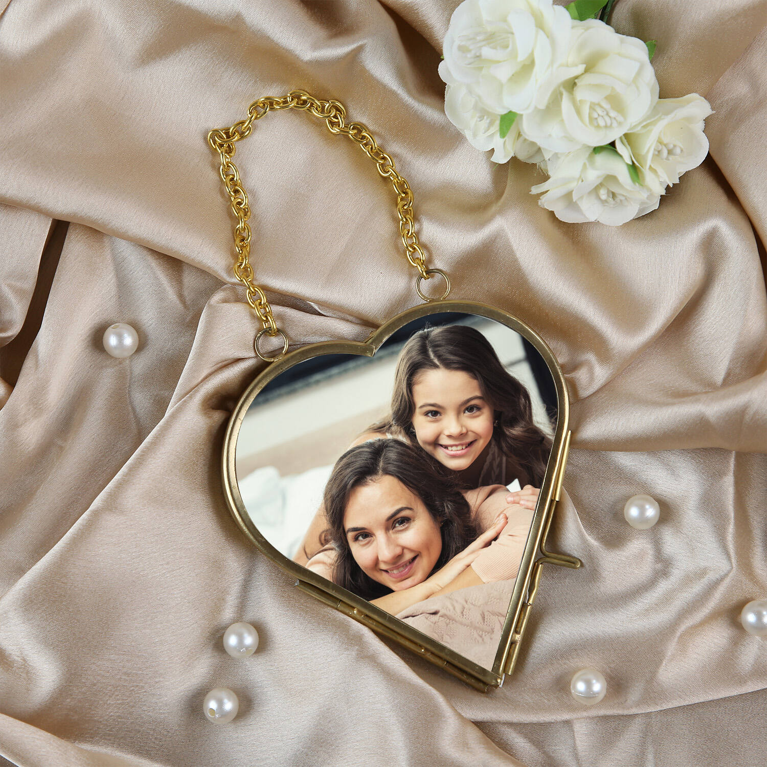 Heart Shaped Personalized Brass Photo Frame |
