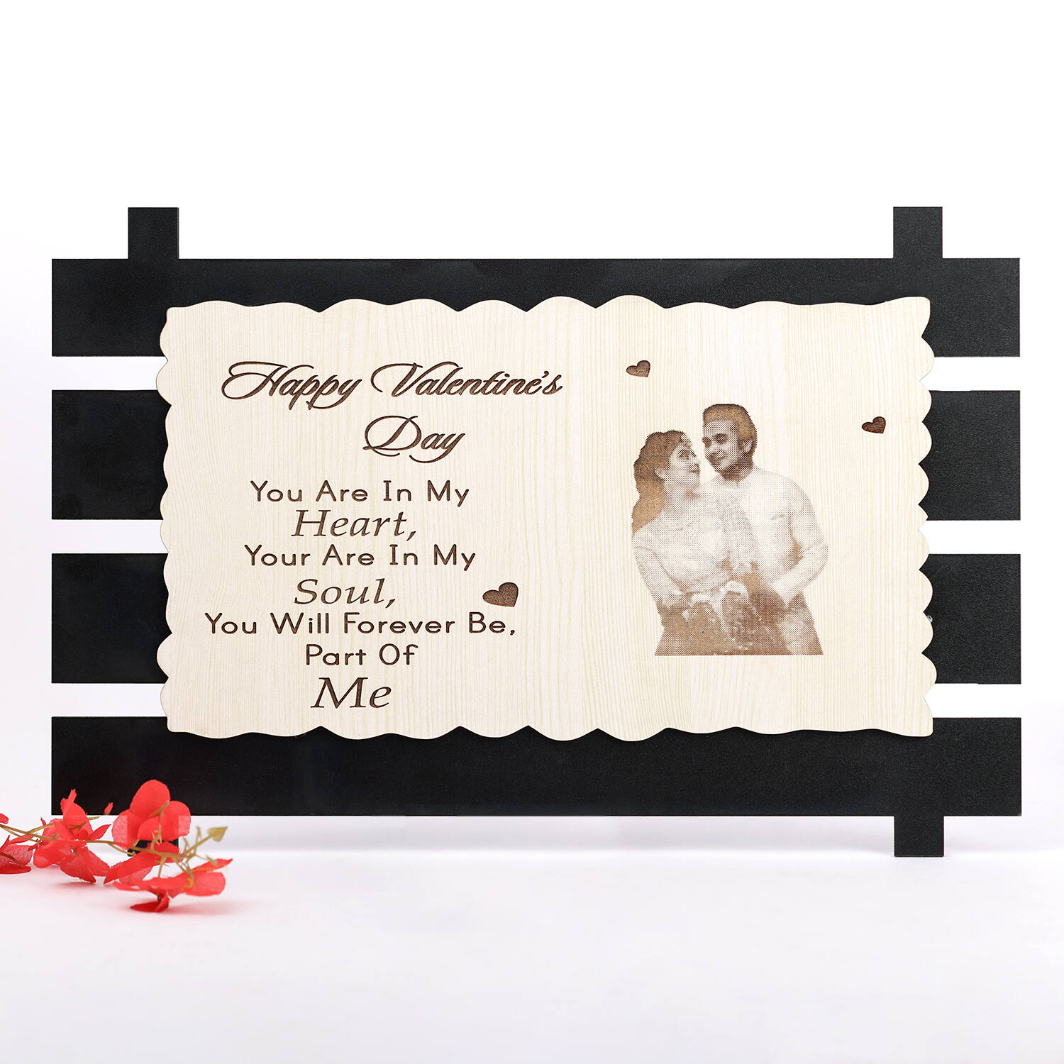 Personalised Wooden Engraved Valentine Frame |