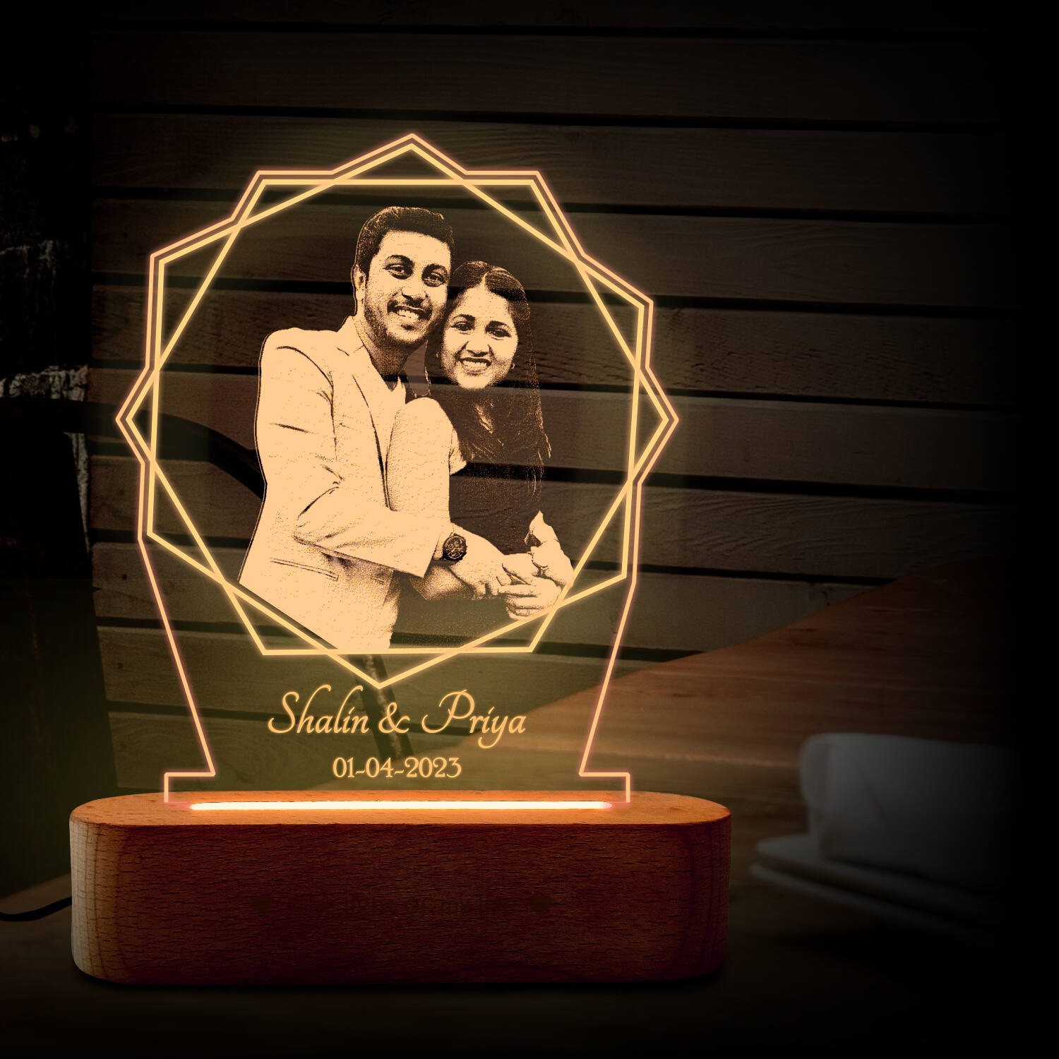 Charming Couple Light Photo Frame |
