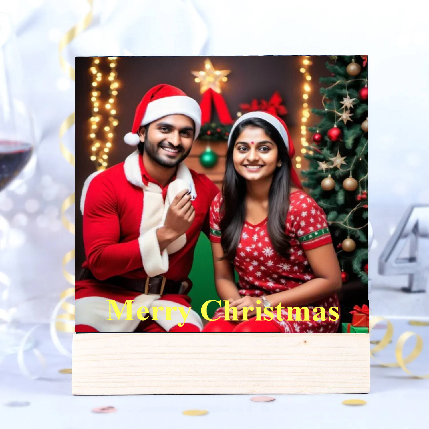 Personalised Cheerful Christmas Photo Frame |