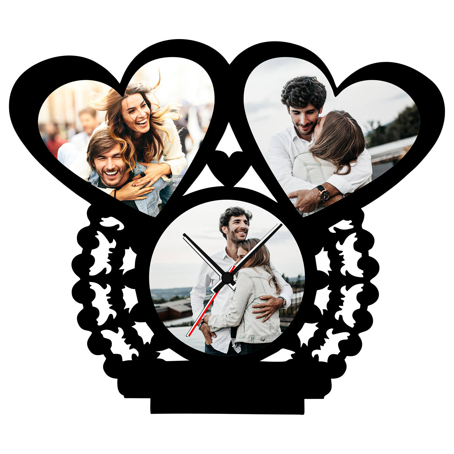 Lovely Three Image Trendy Clock For Sister |
