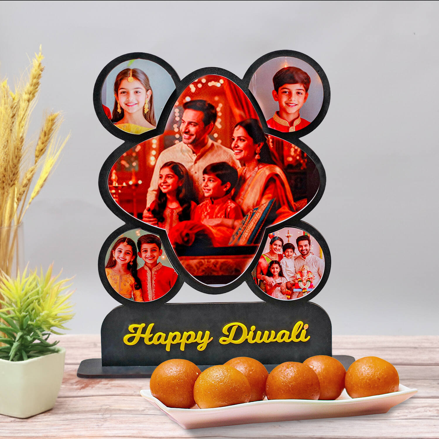 Golden Memories Frame with Sweets |