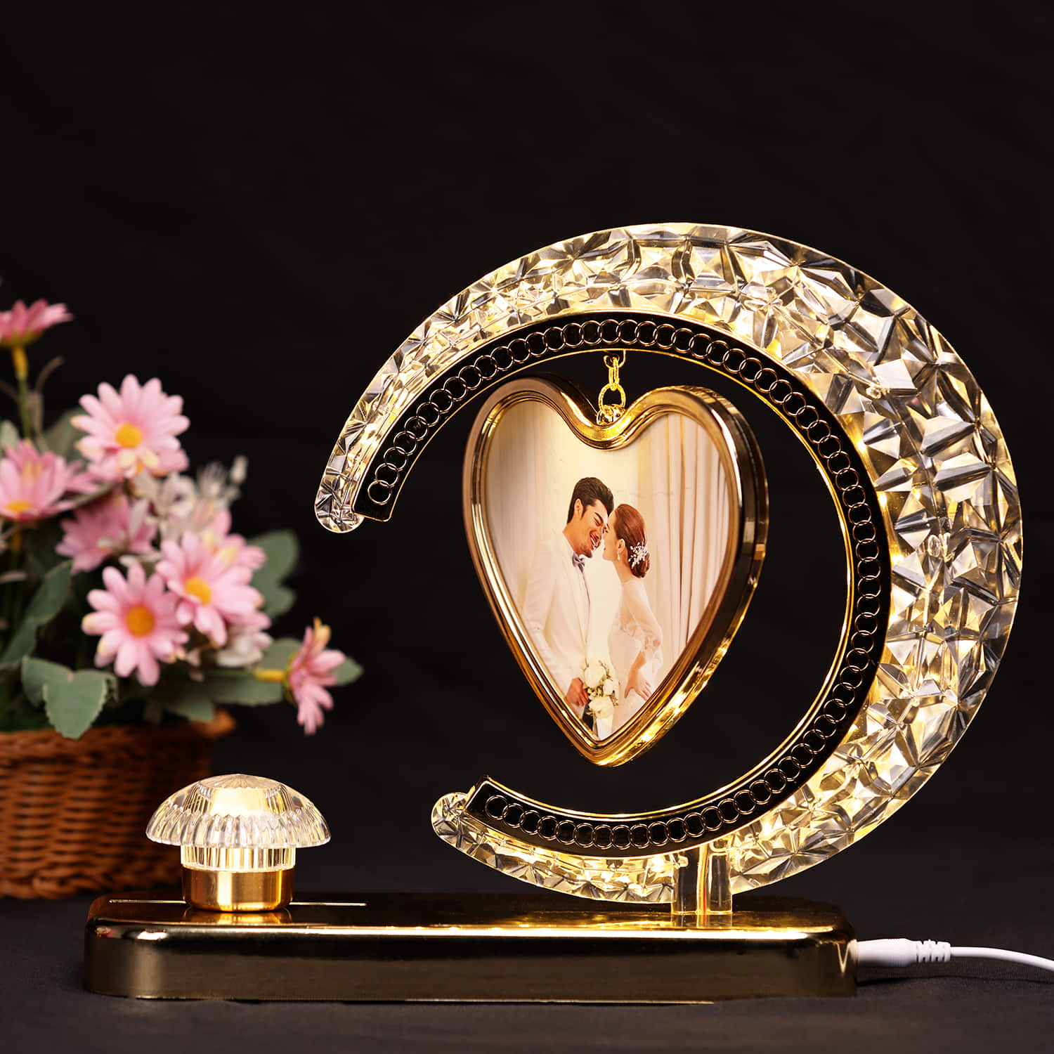 Personalised Crystal Moon Photo Lamp |