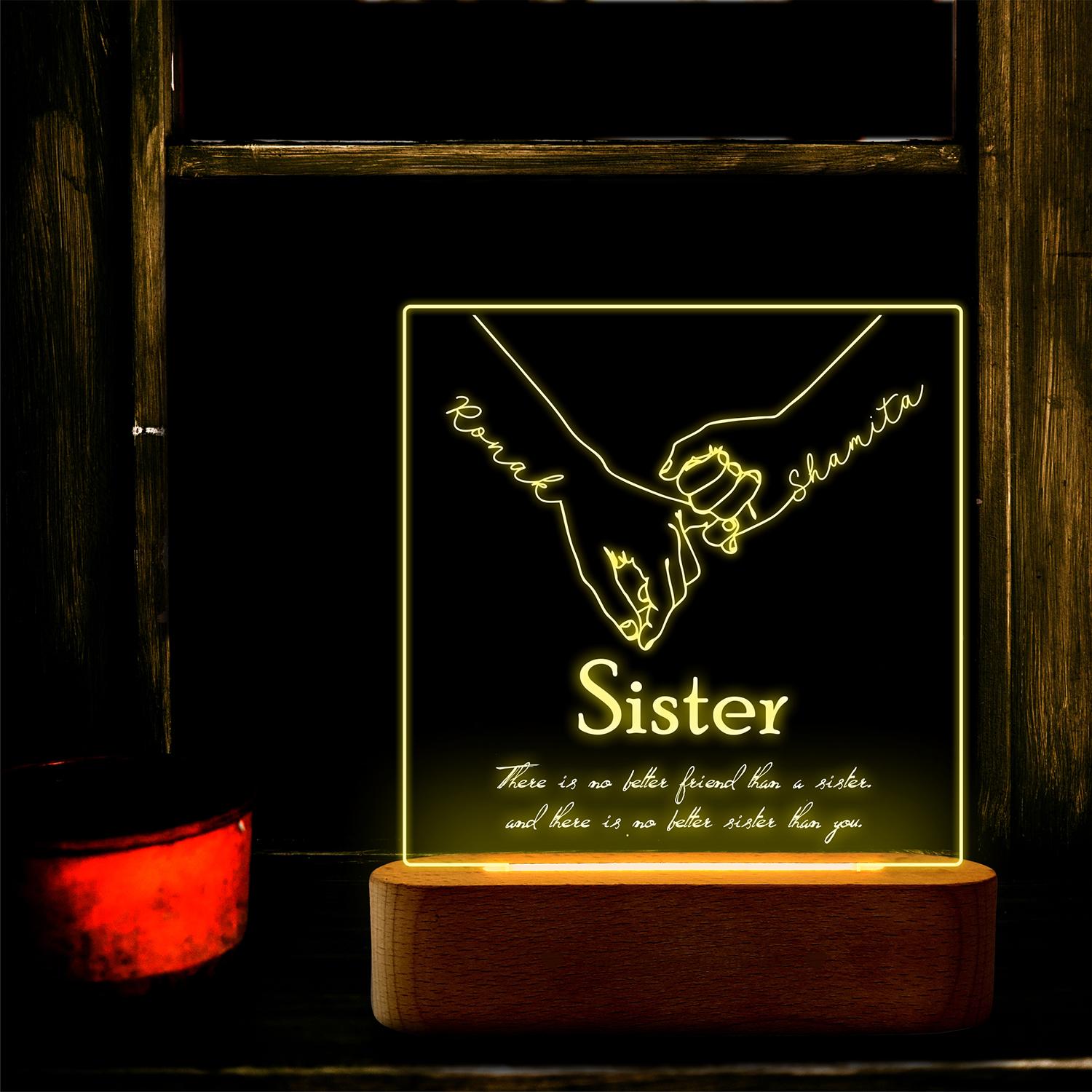 The Light Of My Life My Sister Personalized Lamp |