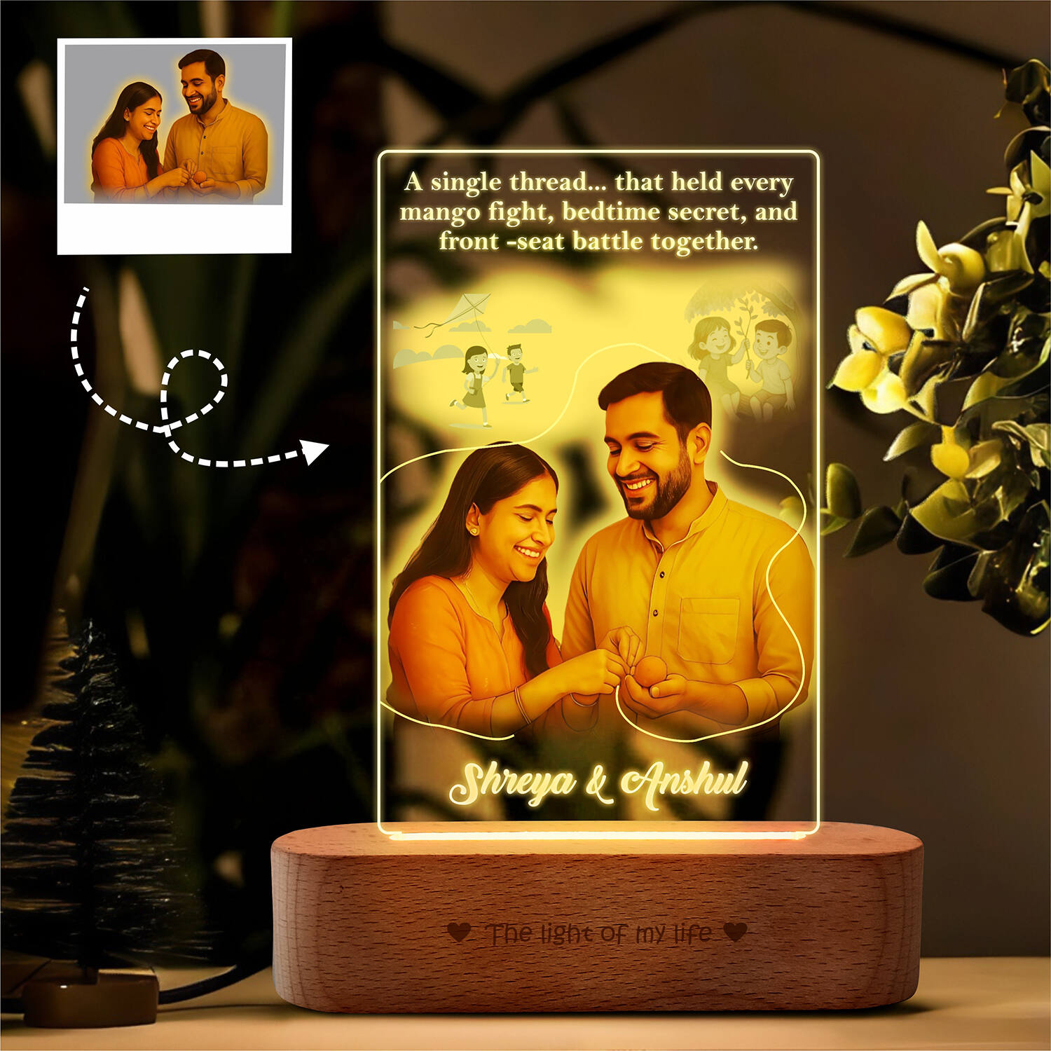 Personalized Sketch Finish Siblings Frame |