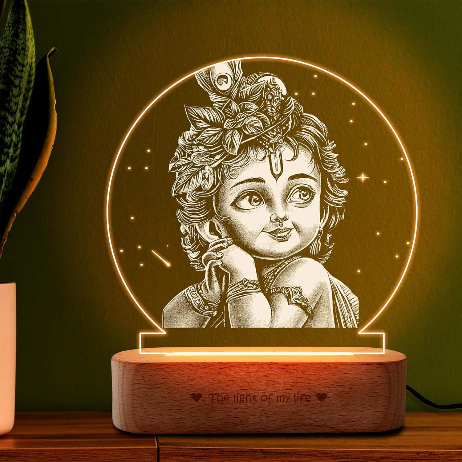 Bal Krishna Engraved Led Photo Lamp |