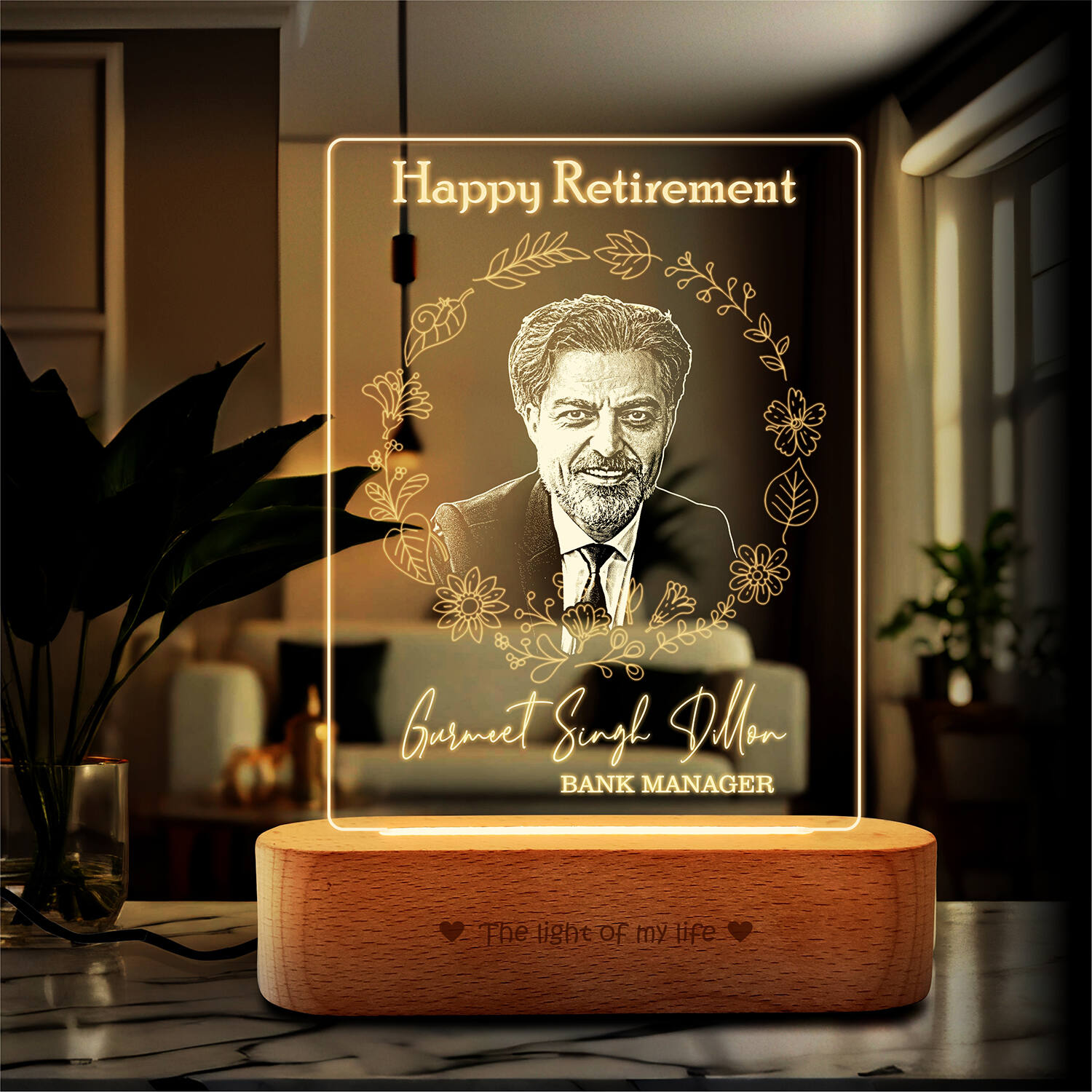 Engraved Photo with Name for Retirement Gift |