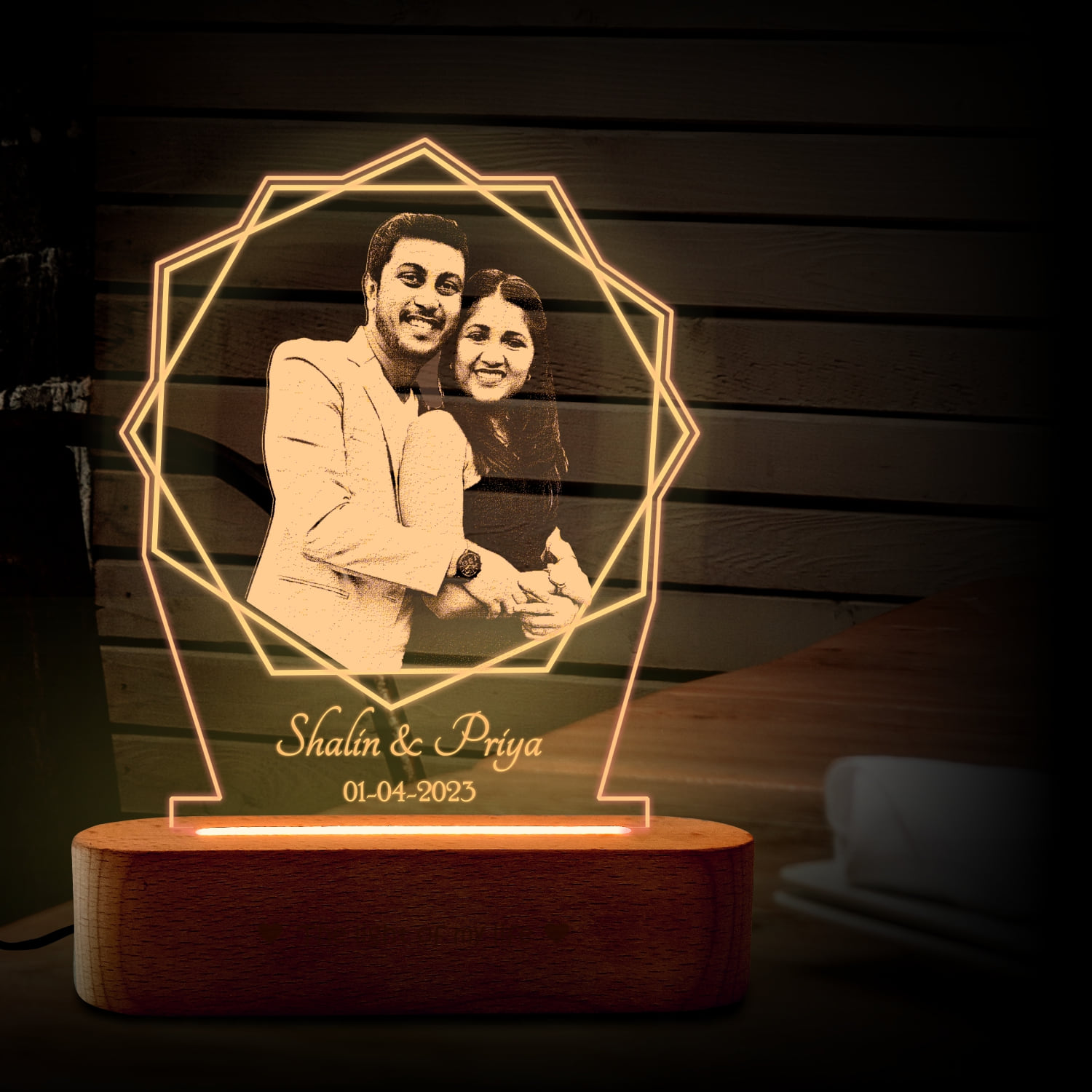 Charming Couple Light Photo Frame |
