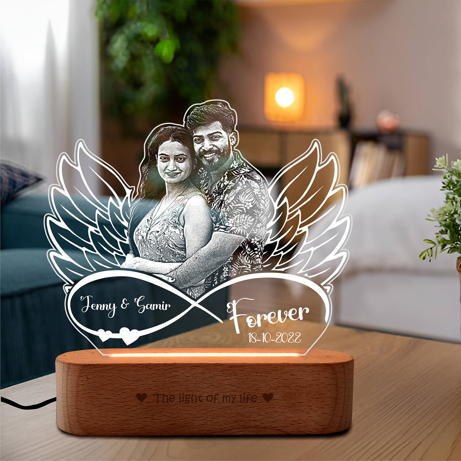Personalised Timeless Valentines Lamp Gift |