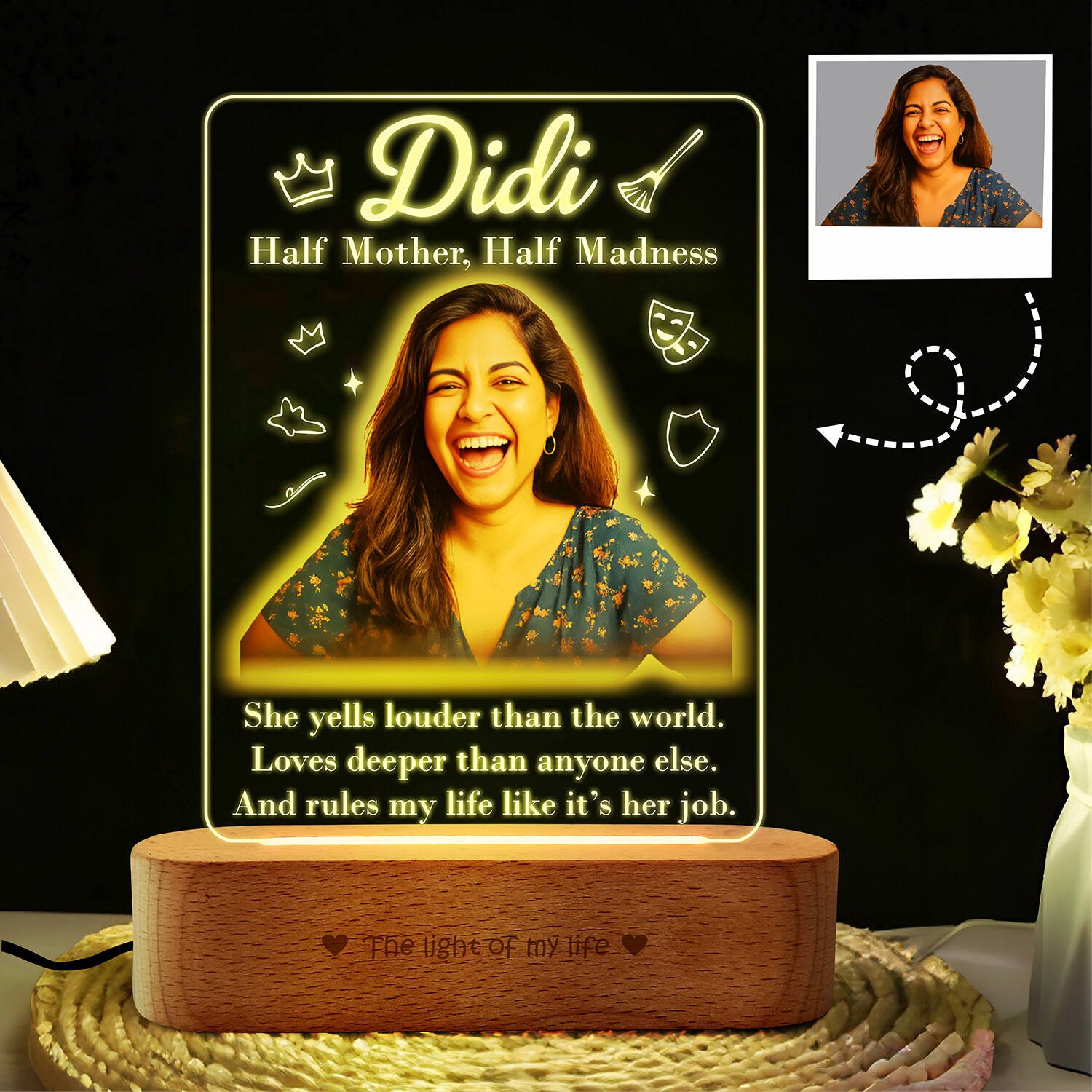 Personalized Perfect Sister Led Frame |