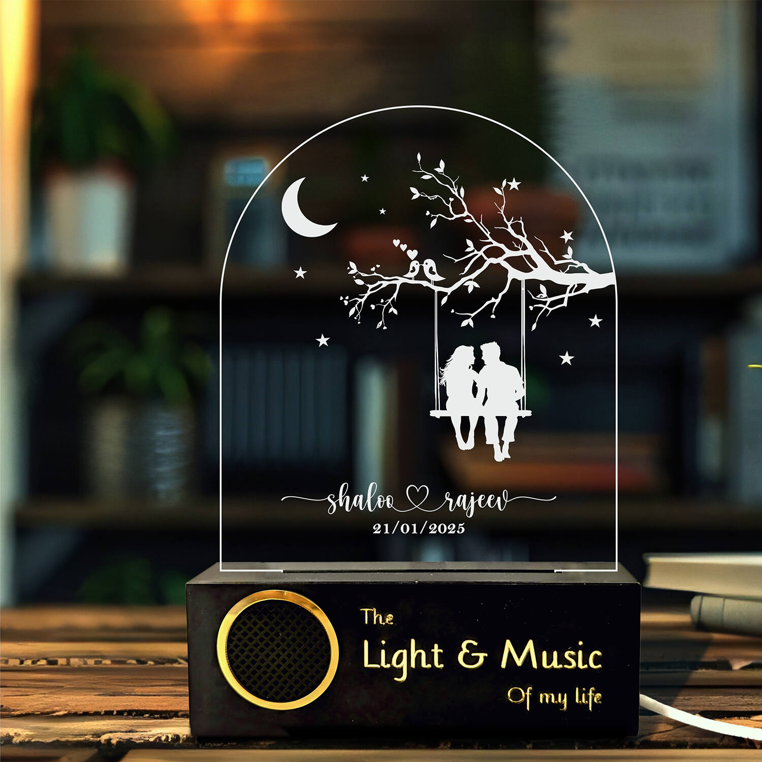 Personalized Cozy Lamp with Speaker Base |