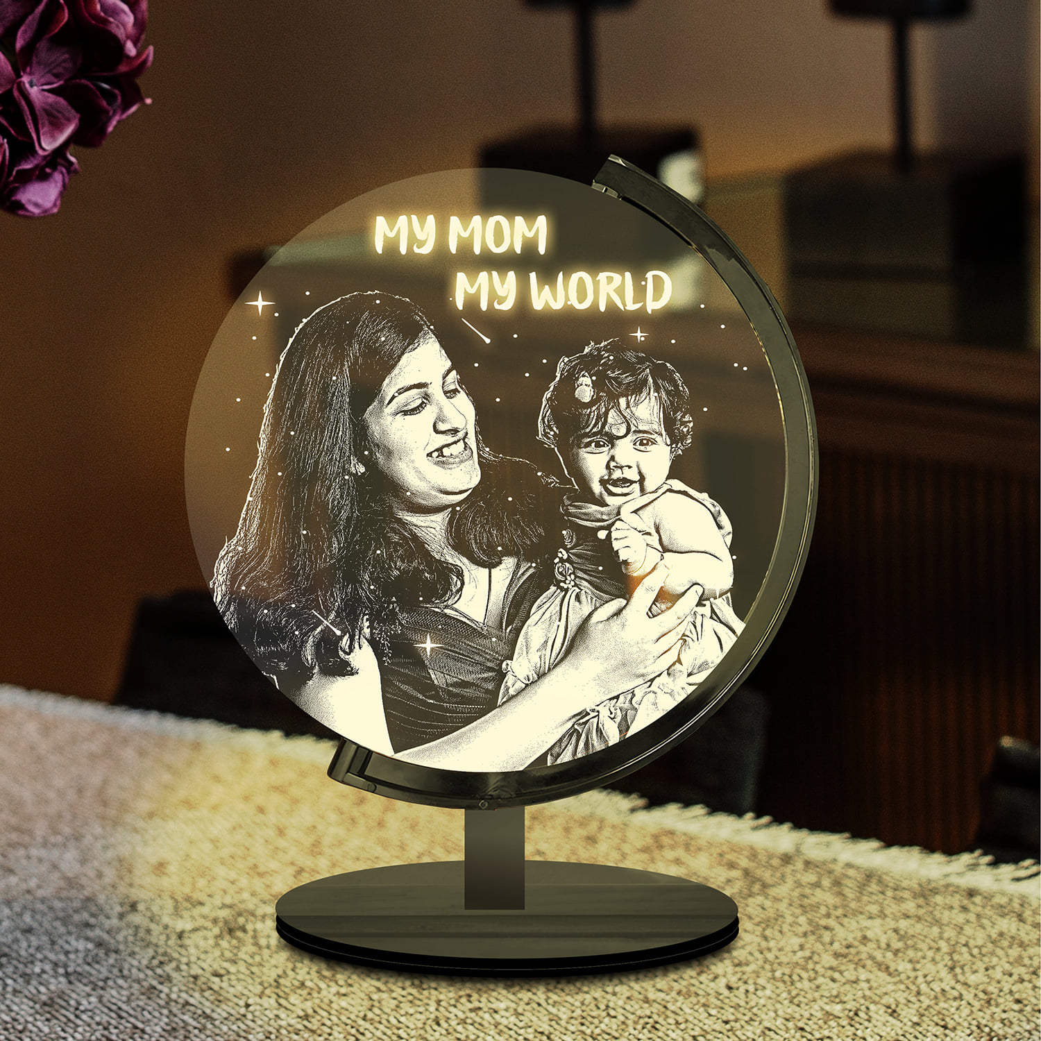 My Mom My World Personalised Led Lamp |