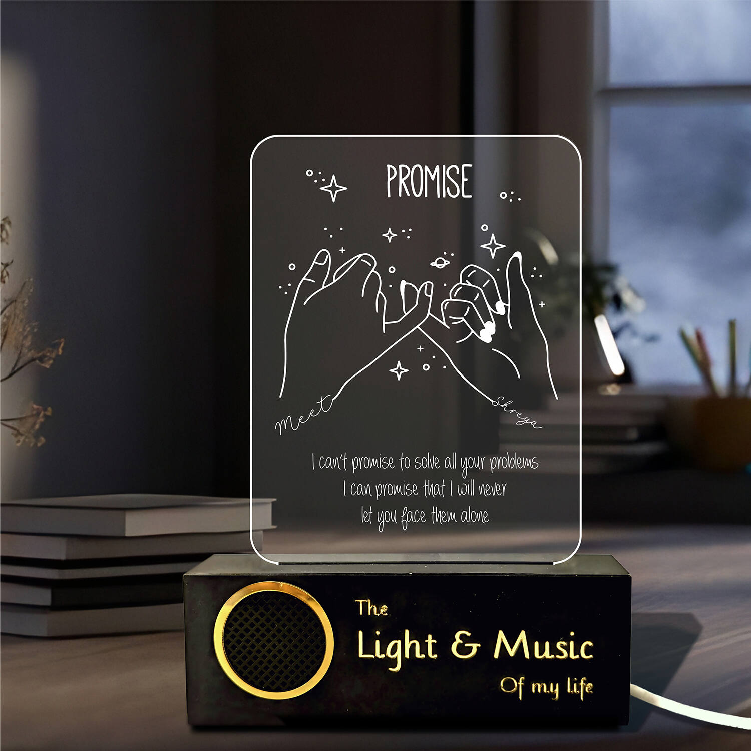 Personalized Promise Glow Lamp with Speaker Base |