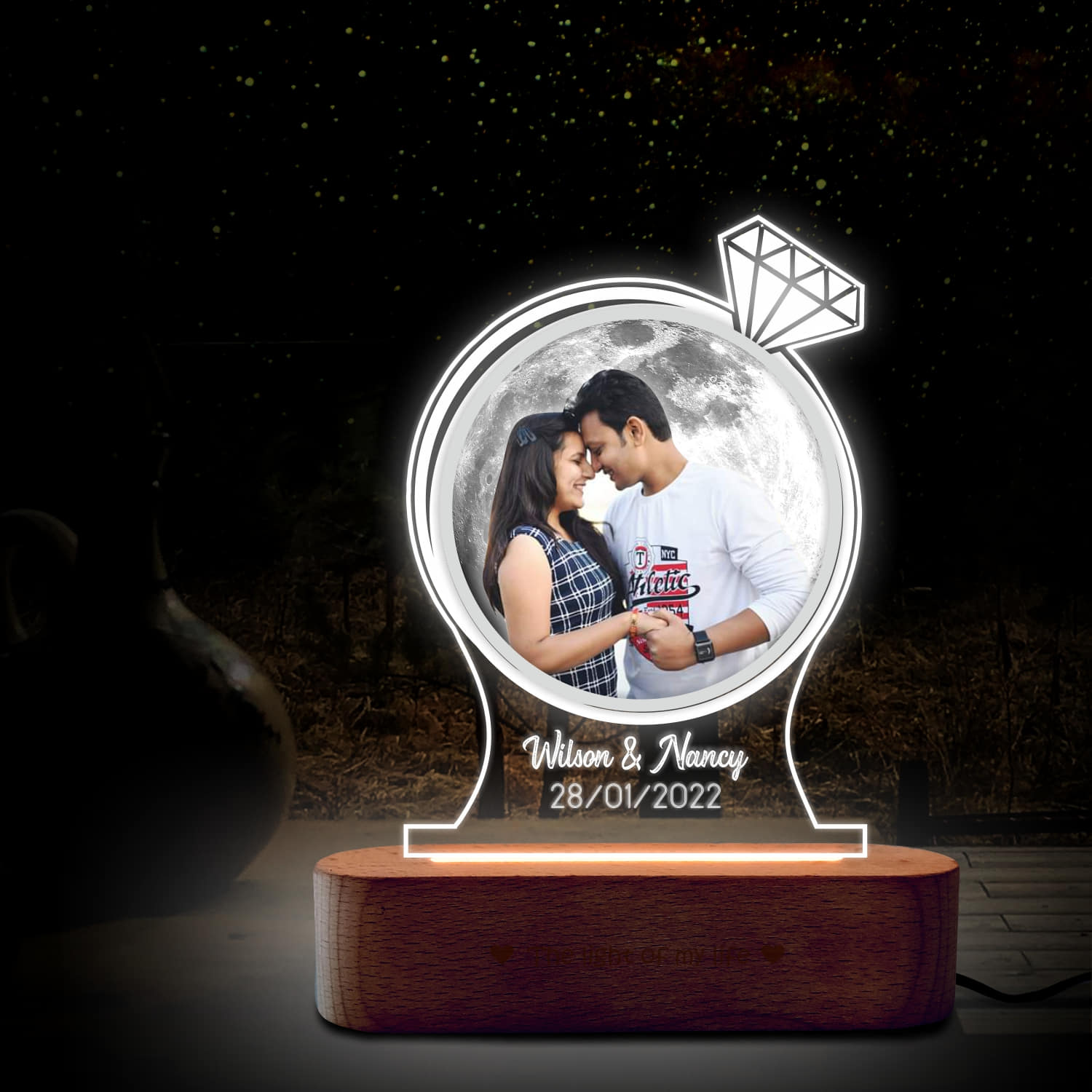 Personalised Photo Moon Lamp For Love |