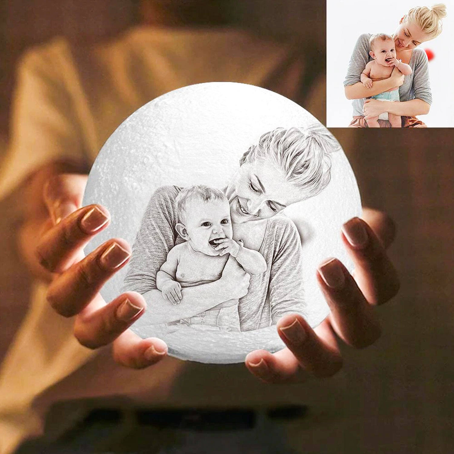 Mom Love Moon  Lamp |