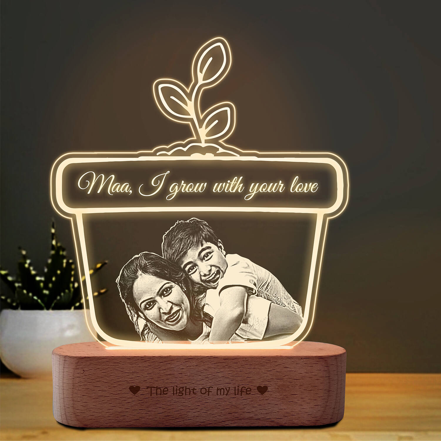 Personalized PlantThemed Mother Love Lamp |