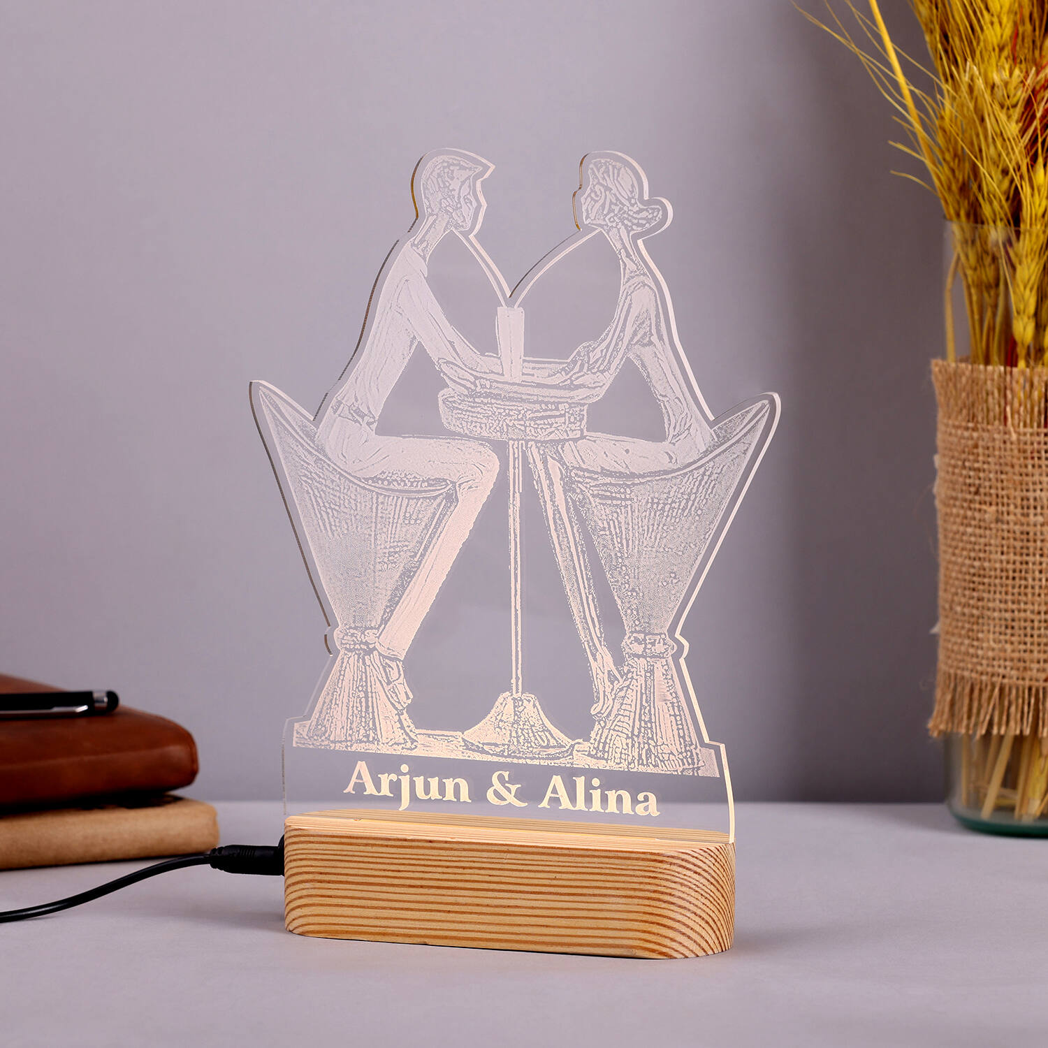 Couples Led Lamp with Personalised Touch |