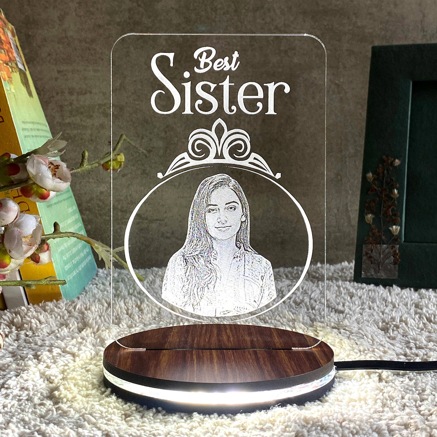 BEST SISTER LED ROUND BASE |