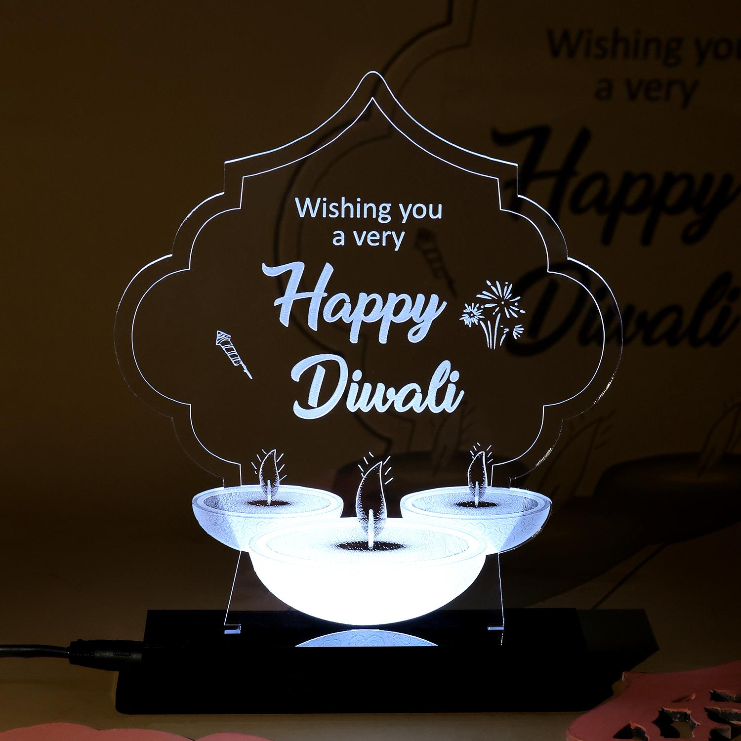 Diwali Wishes Engraved Led Lamp |