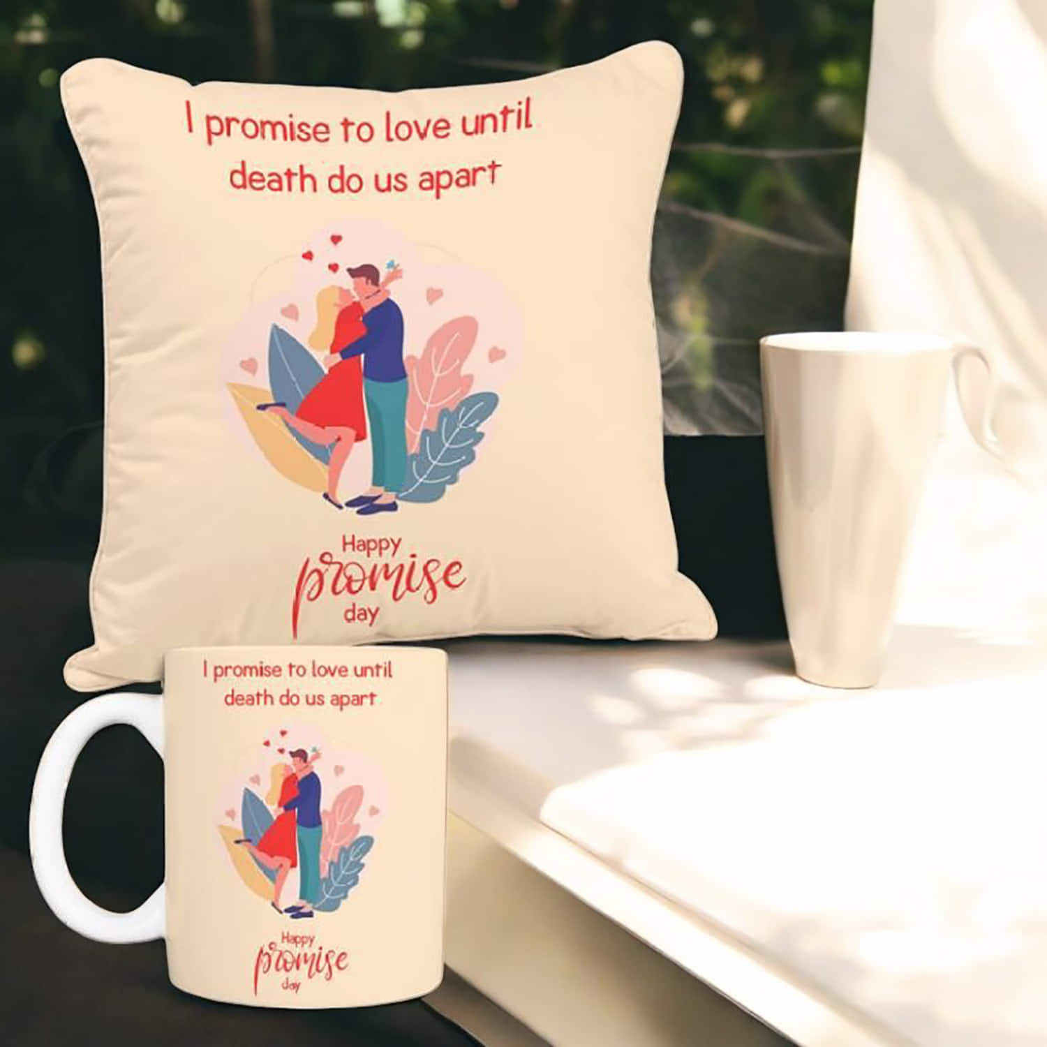 Promise Day Special Cushion Mug Delight |