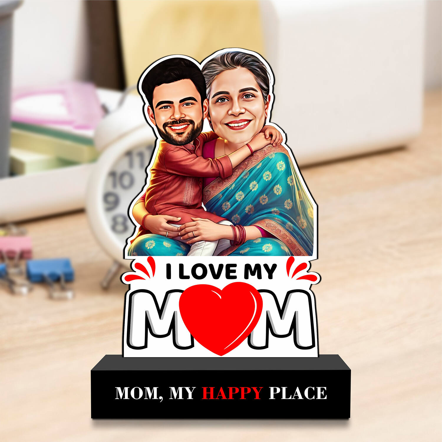 Personalised Mom My Happy Place Caricature |