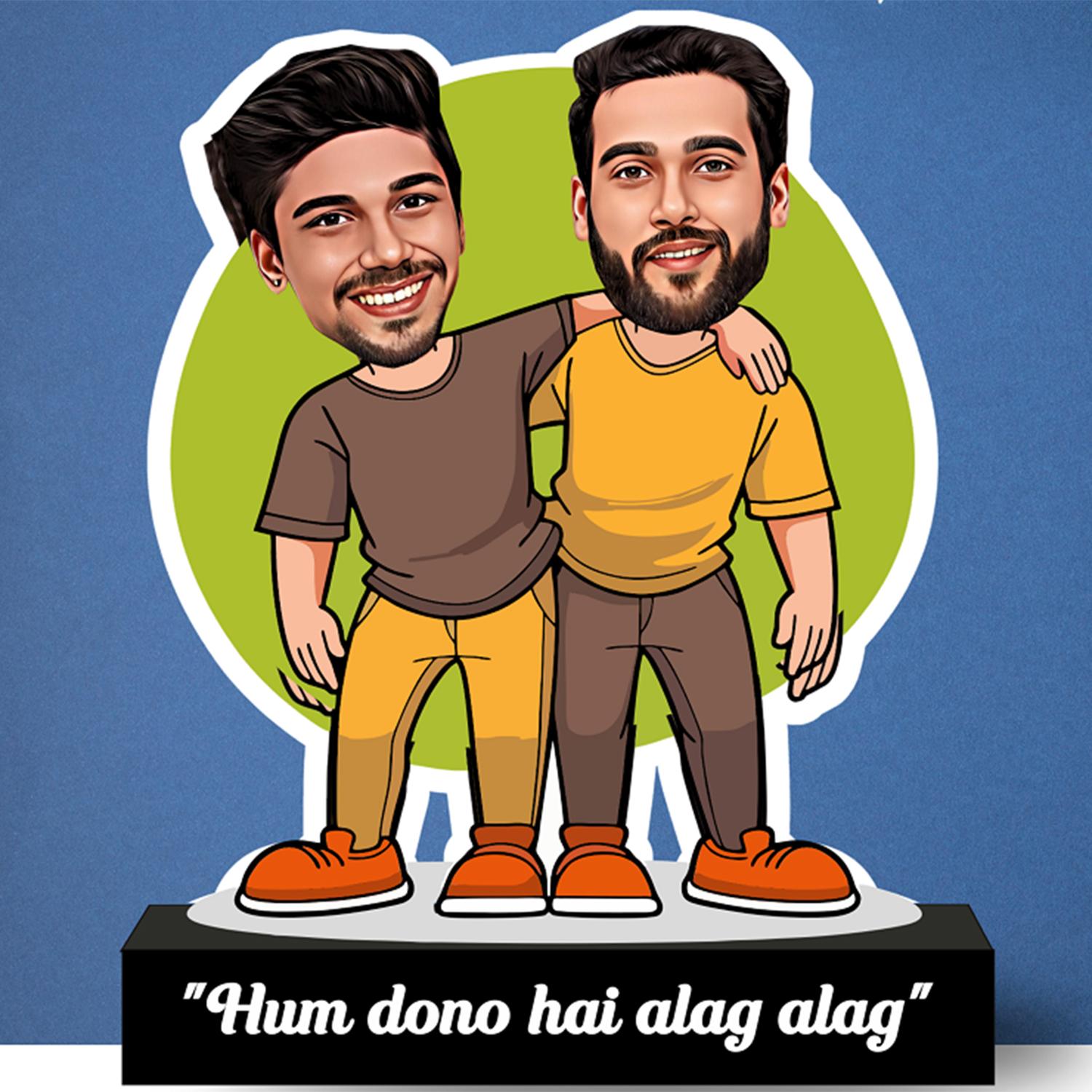 Personalized Brotherly Love Caricature |