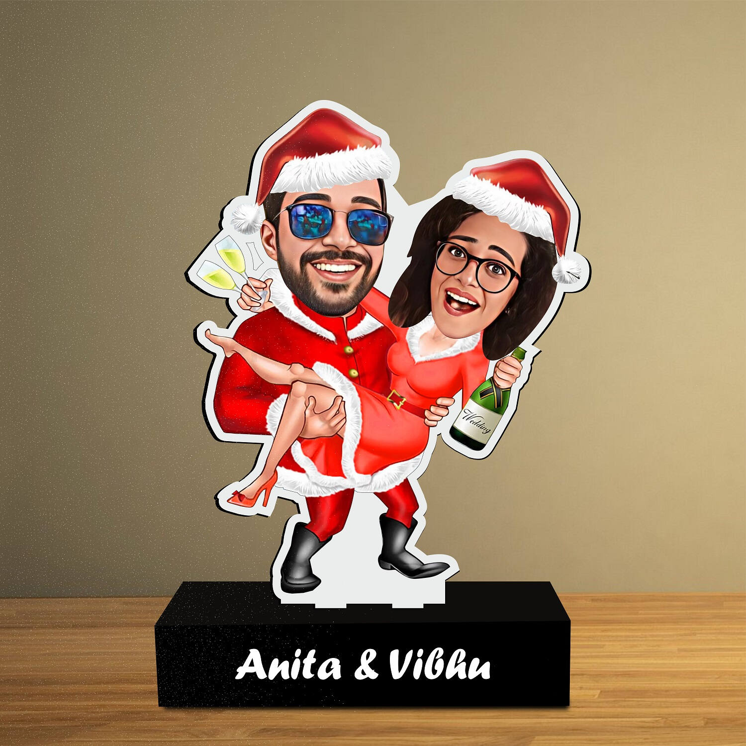 Personalized Christmas Couple Caricature |