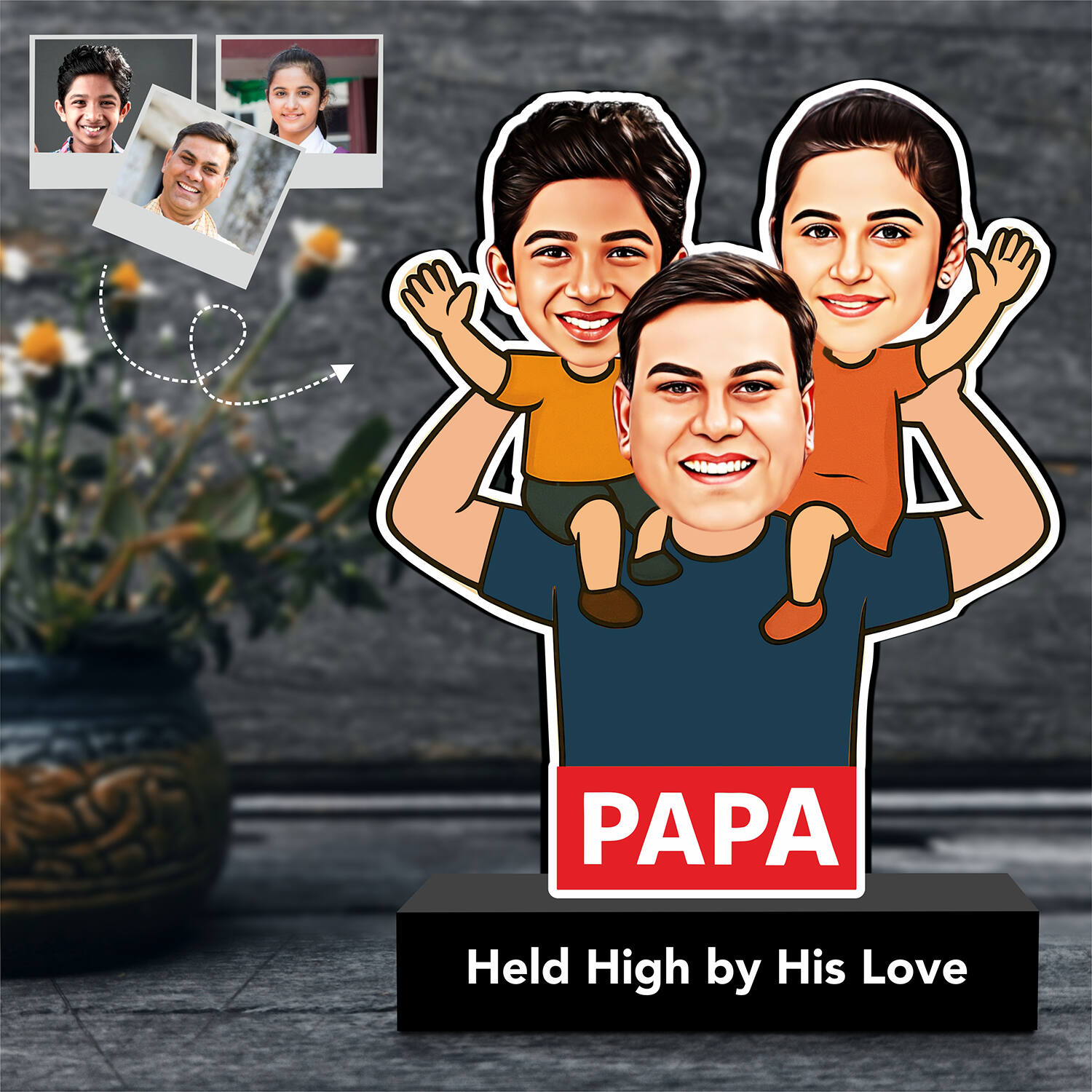 Personalized Dad and Kids Caricature |